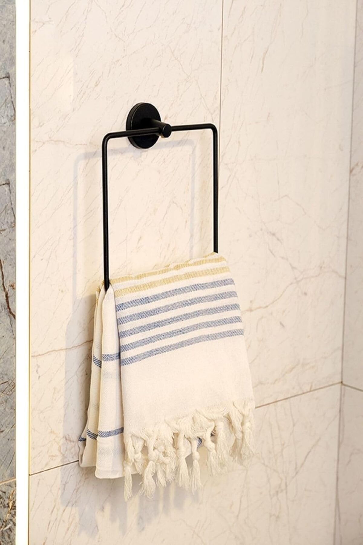 yenibagshop Haus Yapışkanlı Kare Havluluk Havlu Askısı Havlu Asacağı Siyah