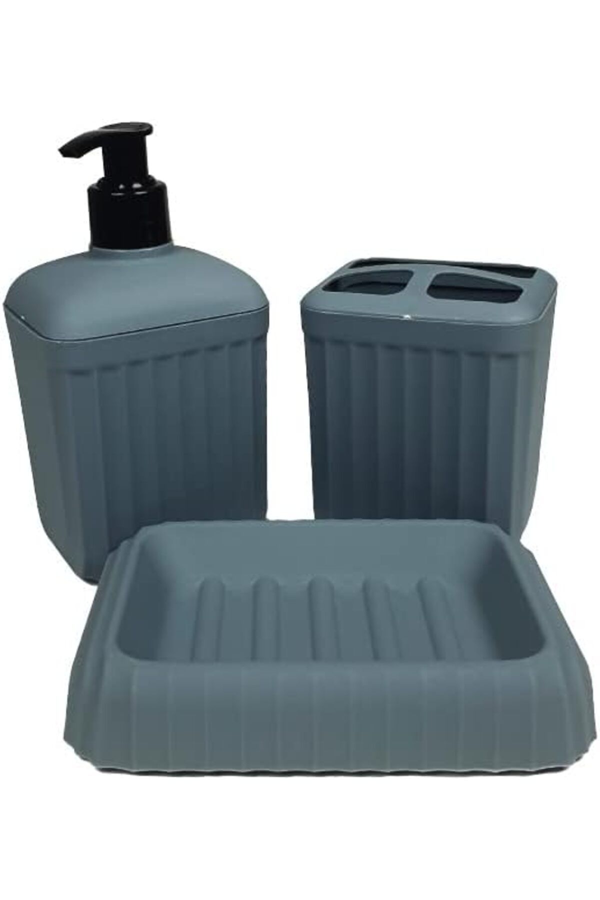 STOREMAX srhtDS Popiço 3'lü Plastik Banyo Seti (Antrasit) Sersa Desing 266450