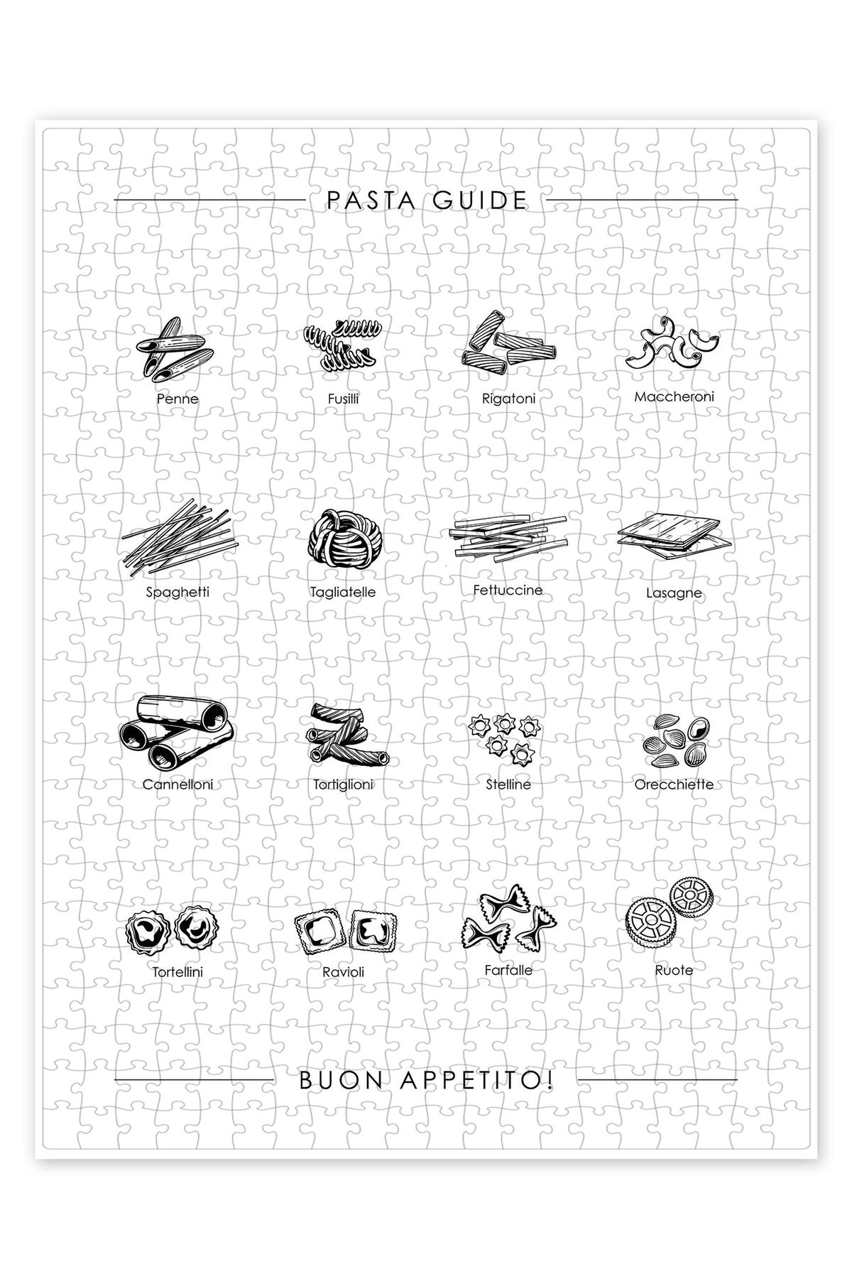 Jeronkarji Makarna Rehberi (İngilizce) 500 Parça Puzzle Yapboz Mutfak Temalı Yetişkinler için