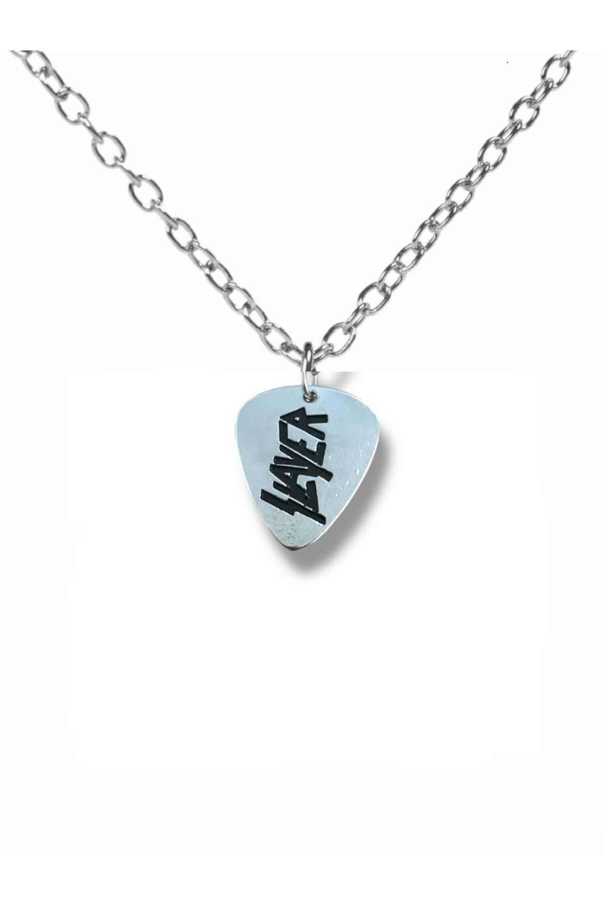 Herşey Nota Slayer Thrash Metal Grubu Pena Şeklinde Çift Taraflı Rock İşaretli Unisex Metal Kolye