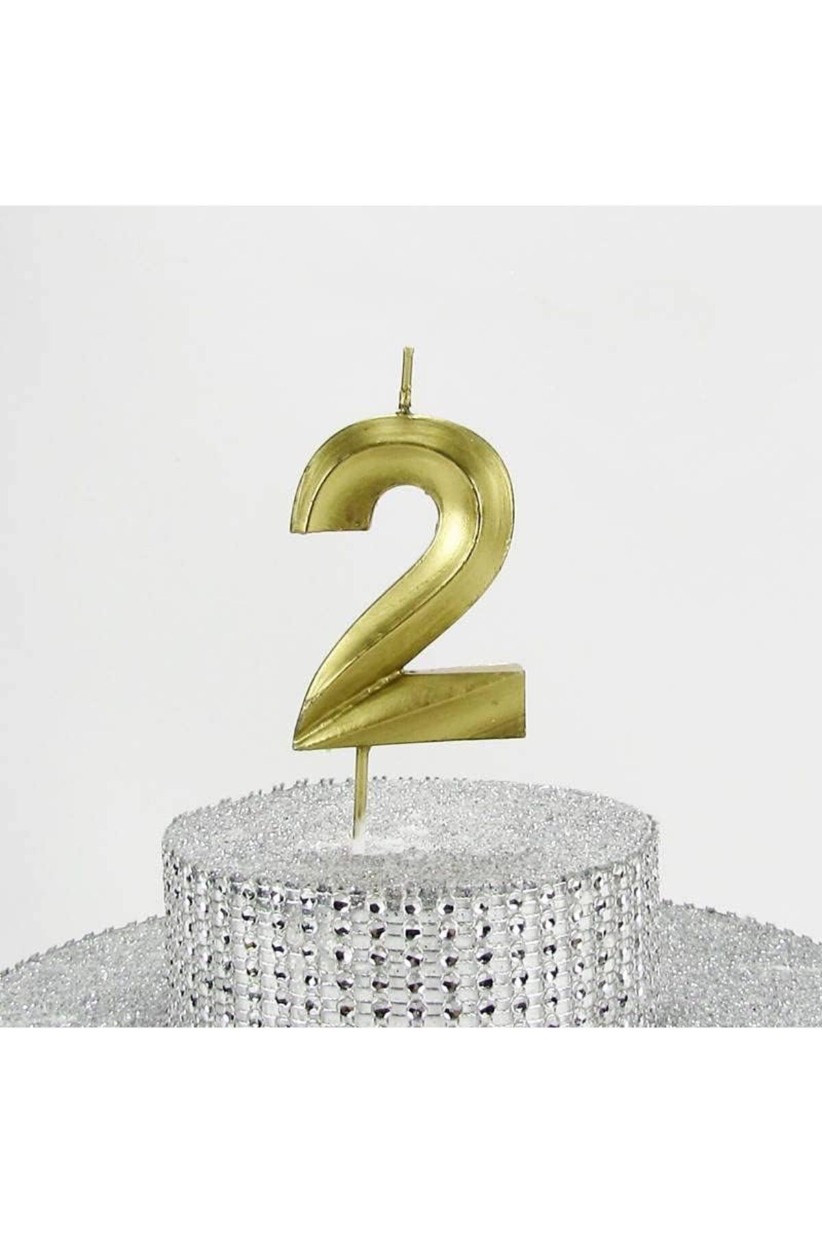 yenibagshop VİTRİNİ 2 İki Rakamlı Gold (Altın) Mum 6.5 Cm