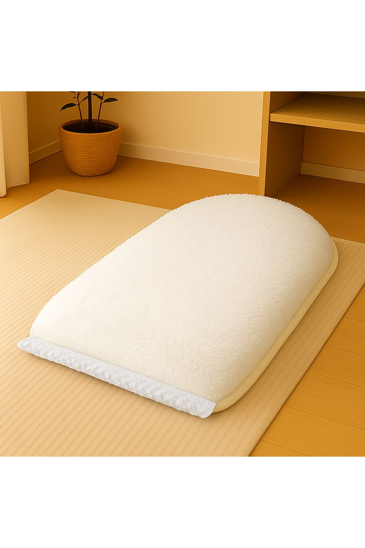 Carpetella 3 CM Süngerli Welsoft Peluş Seccade Ortopedik Kaymaz Deri Tabanlı Namazlık