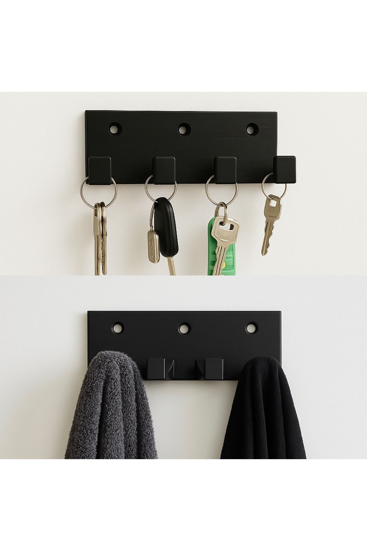 VEMA 4 Lü Anahtar, kıyafet, havlu askısı. Duş, vestiyer, duvar askısı. Yapışkanlı modern askı. Çok amaçlı