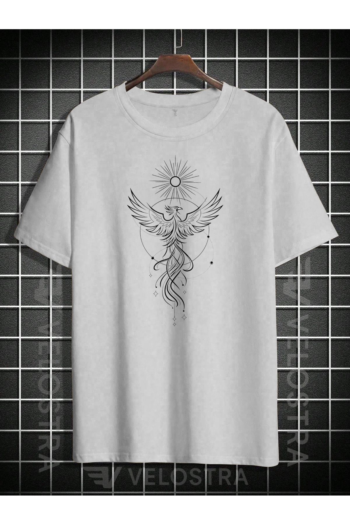 Velostra Unisex AnkaKuşu Baskılı Oversize T-shirt