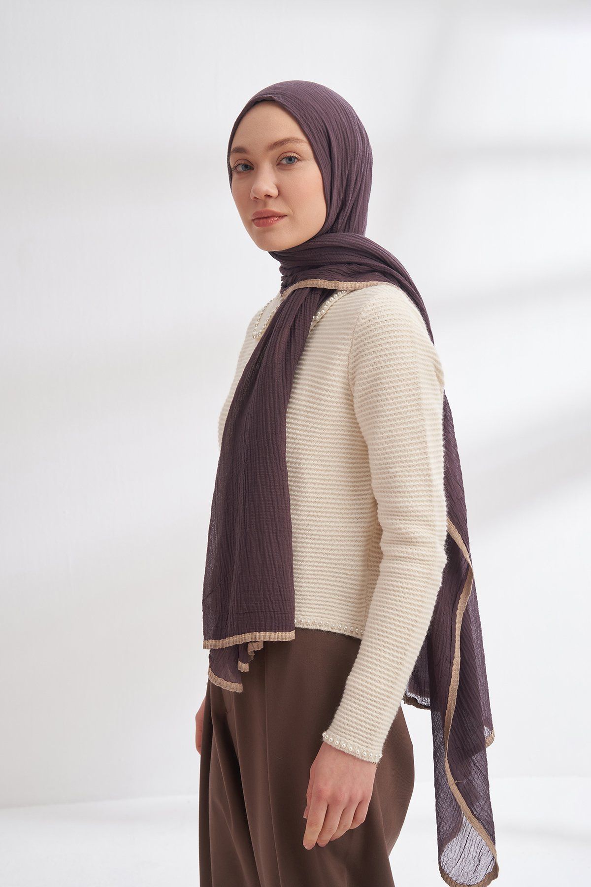 ARMANDA Biyeli Müslin Şal - Lavanta