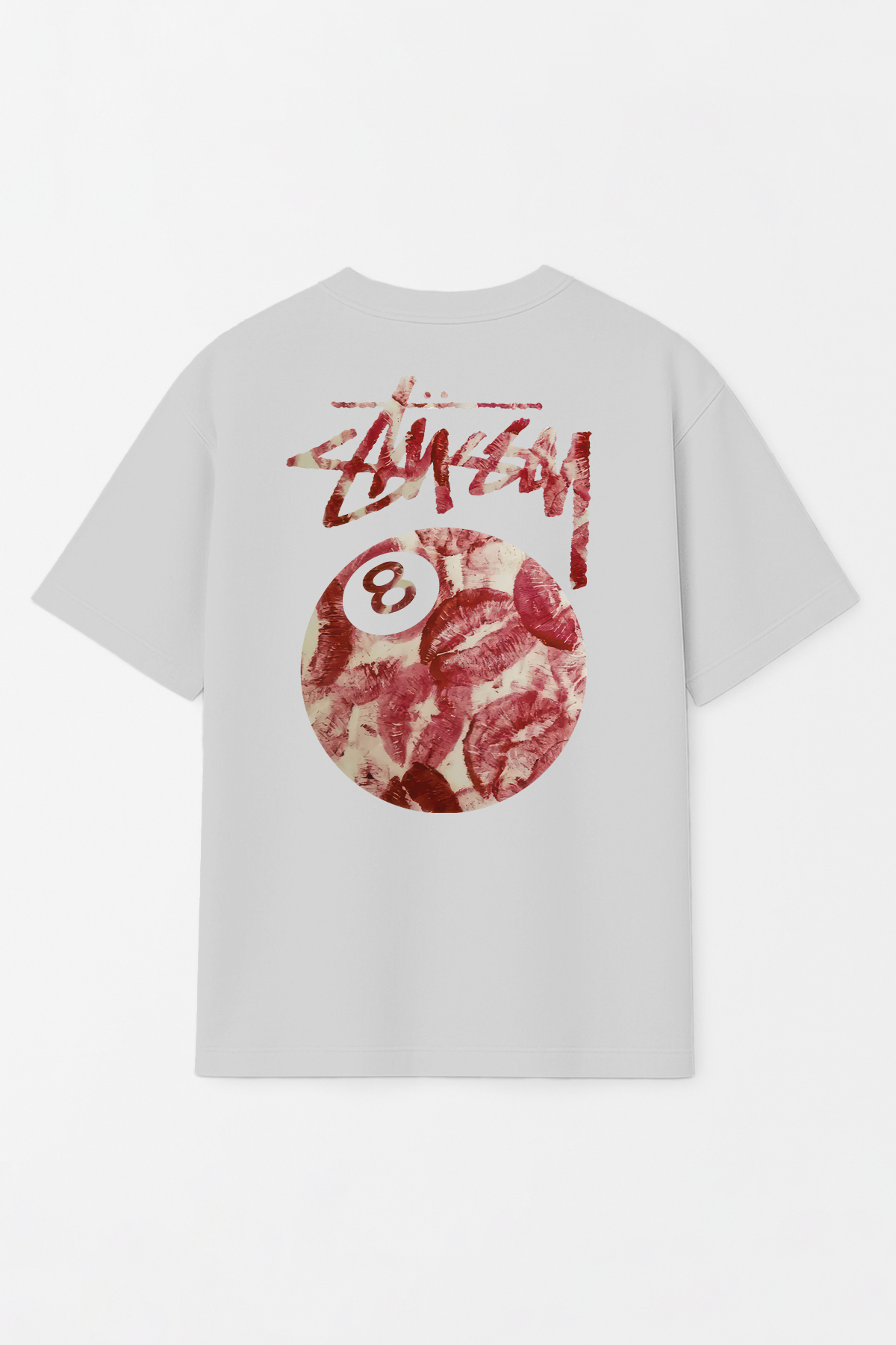 THE RULE Unisex Stüssy Kiss Printed Oversize 100% Cotton Wide Cut