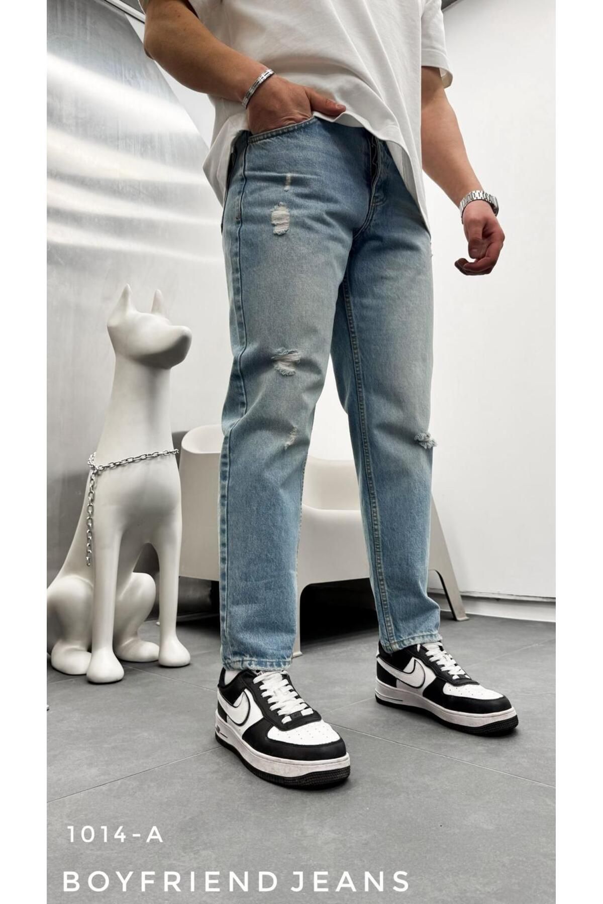 Deep Black Jeans YENİ SEZON ERKEK BOYFRİEND PANTOLON