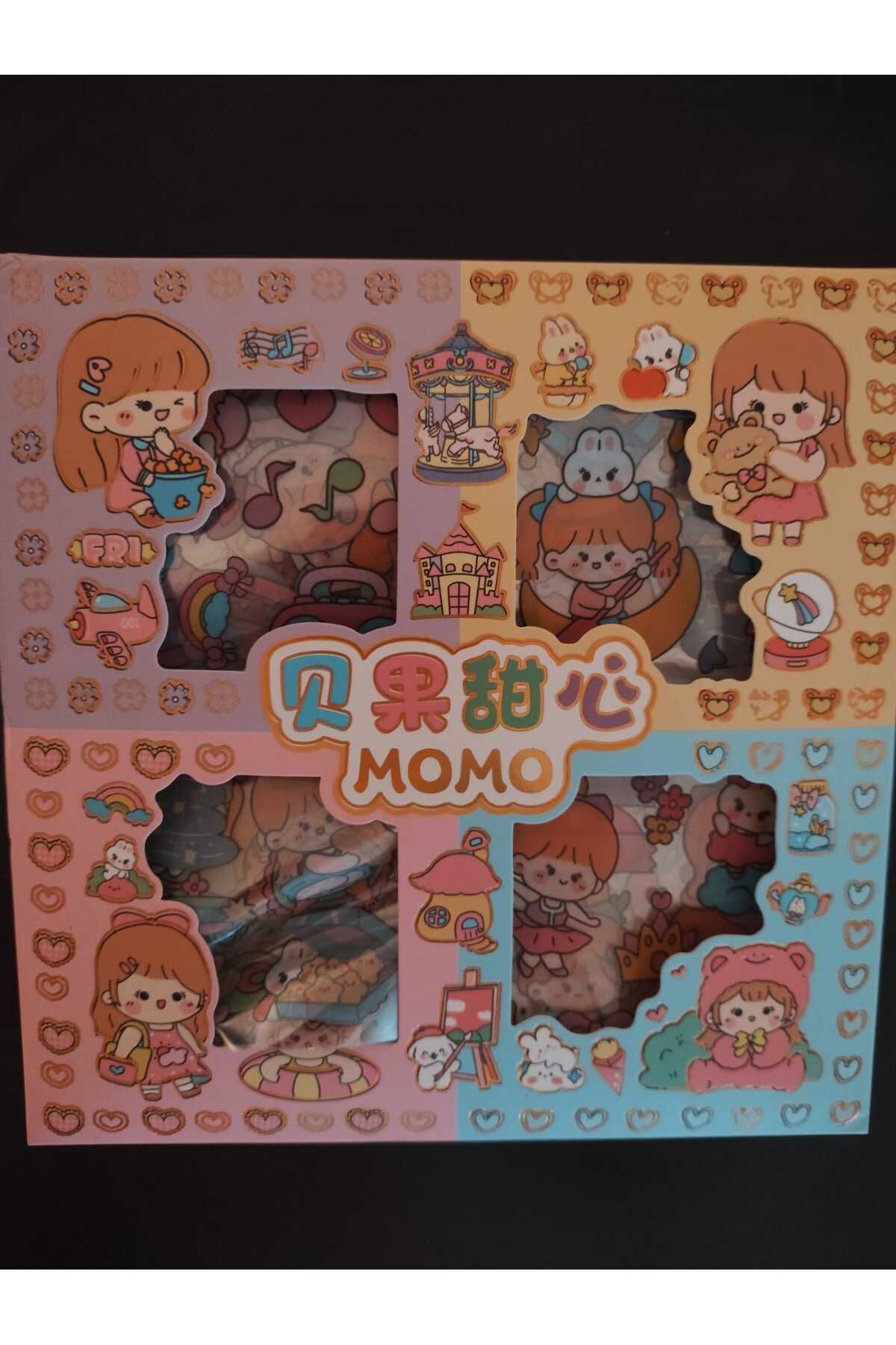 Bluoksweet 96 adet 80x80mm kutulu şeffaf çocuk defter suluk etiket sticker
