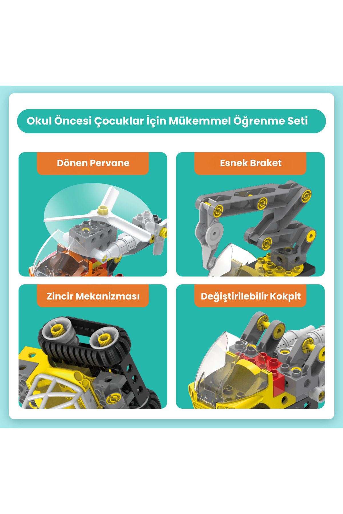 Makerzoid Mechanical Engineering Team 100 Parça 40+ Model Robot 3+ Yaş