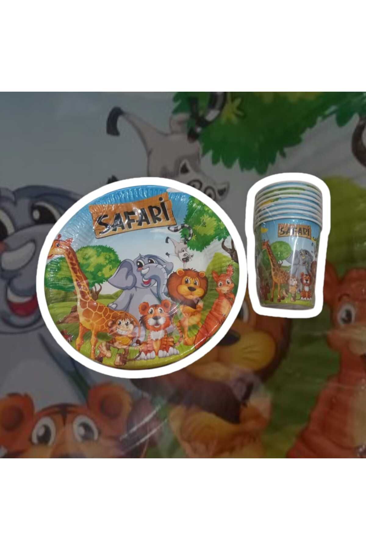 doref Safari Temalı Tabak & Bardak Doğum Günü Konsept