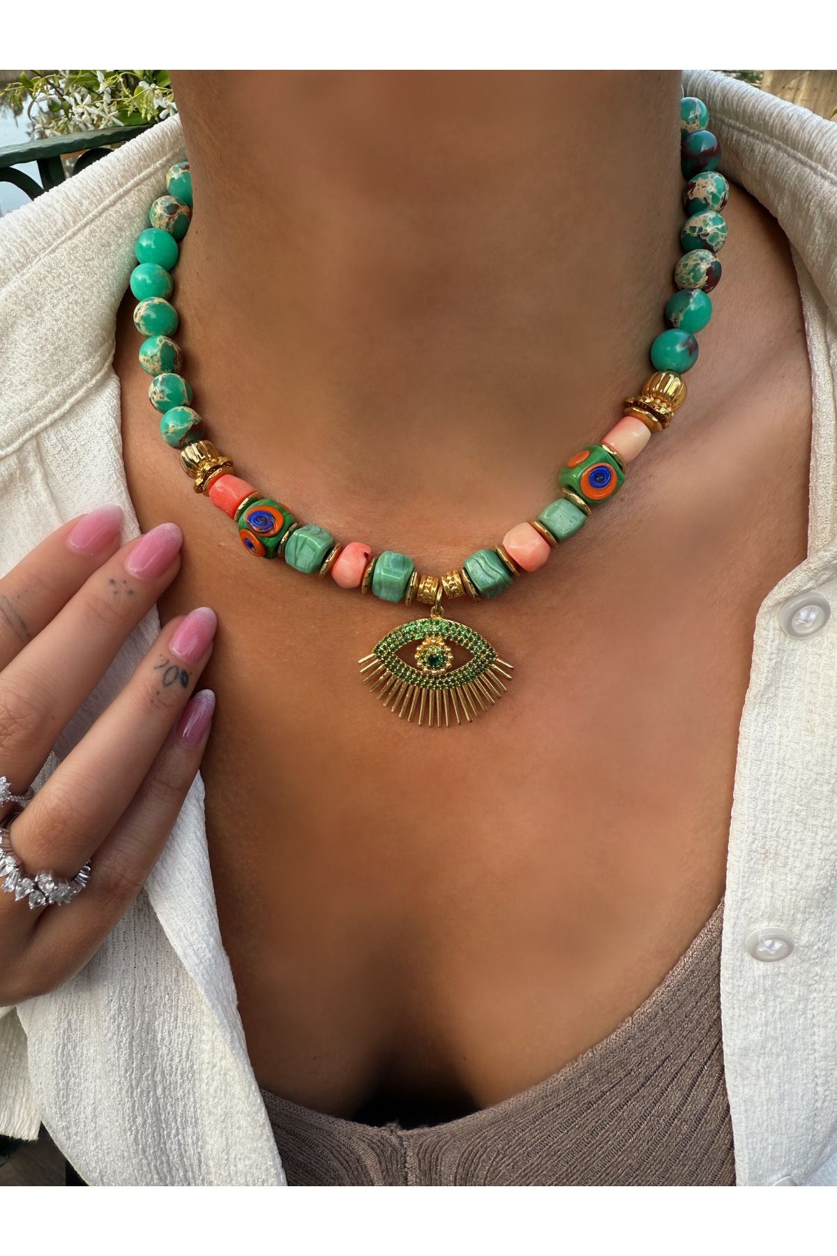 HeyYou Jewelry Doğal taş kolye
