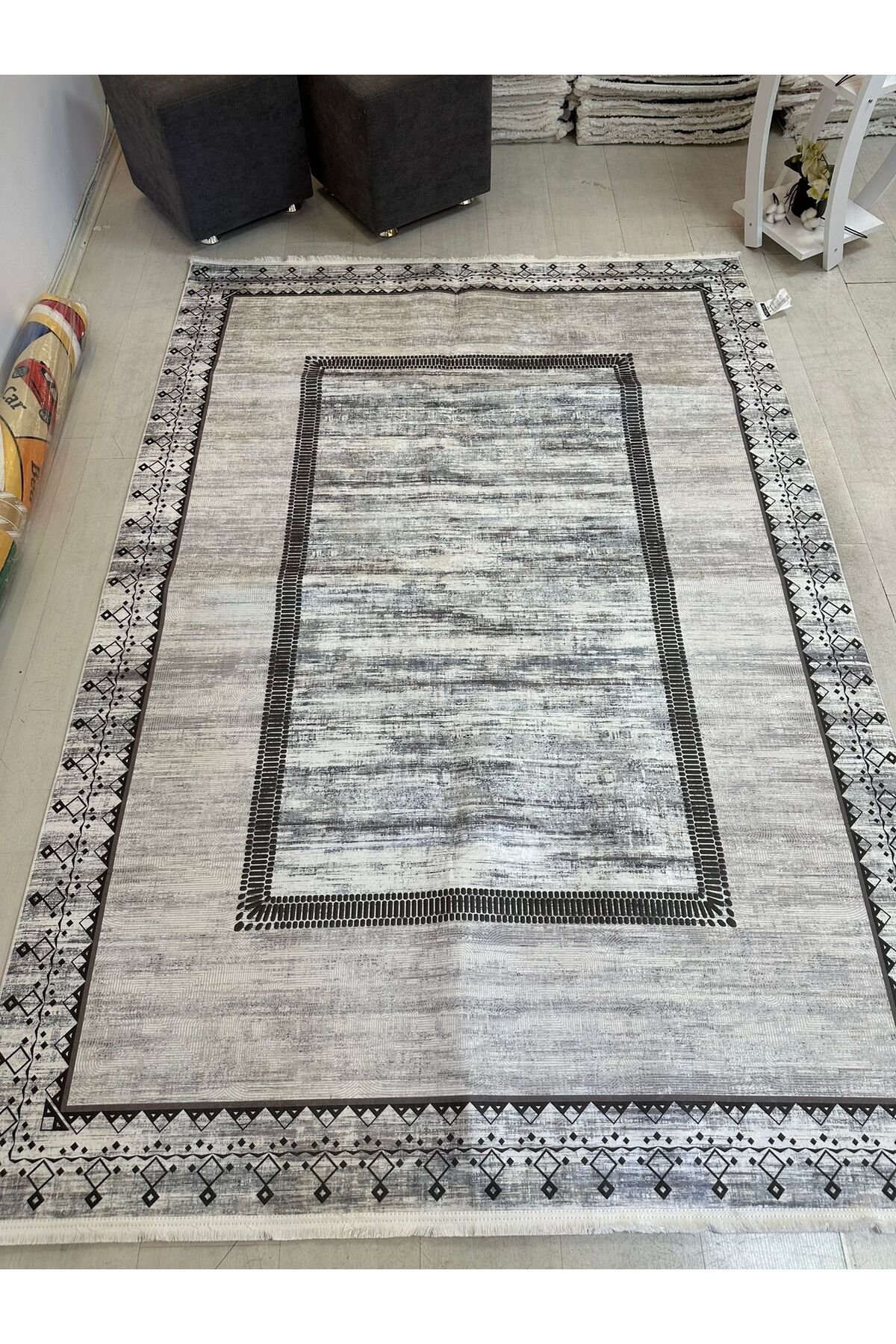 Home Dijital Baskılı Halı Modern Desen Kaymaz Taban Makinede Yıkanabilir Salon Mutfak Halısı