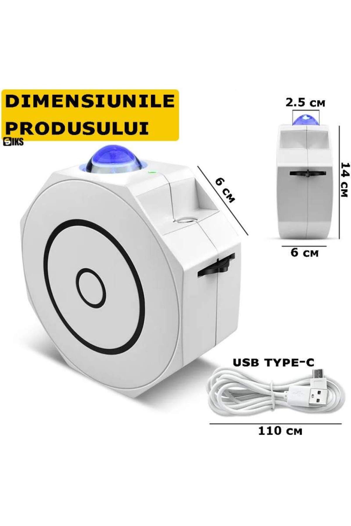 SIKS-Star and Planet Projector for Ceiling Room with Built-in Speaker SIKS, 15 x 14 x 6 cm, White 7