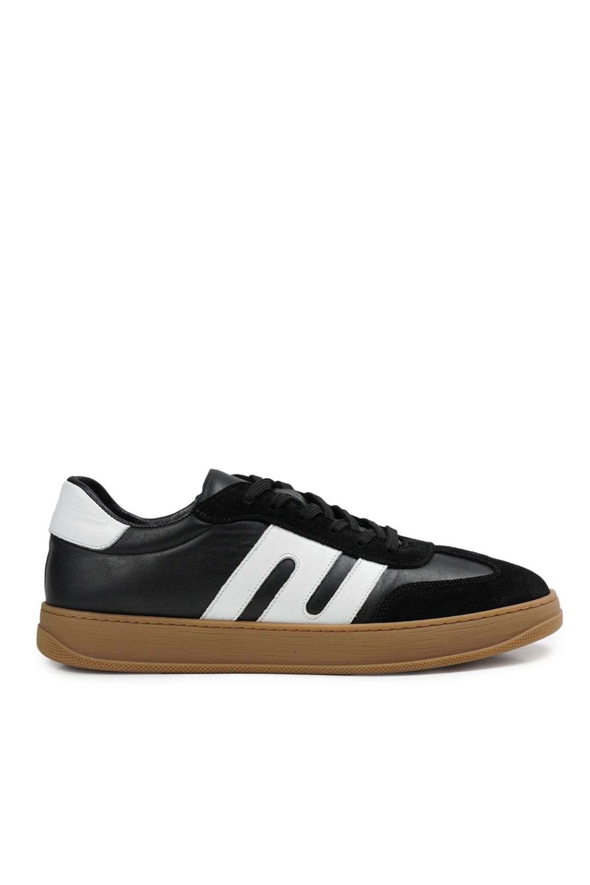 ZEYTUK Siyah-Beyaz Sneakers Hakiki Deri Erkek Ayakkabı