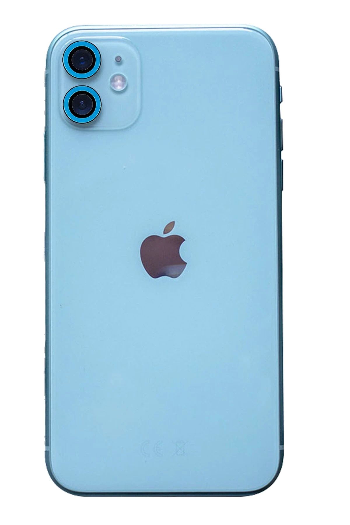 CepteToptan iPhone 11 Uyumlu Neon Fosforlu Kamera Lens - Mavi