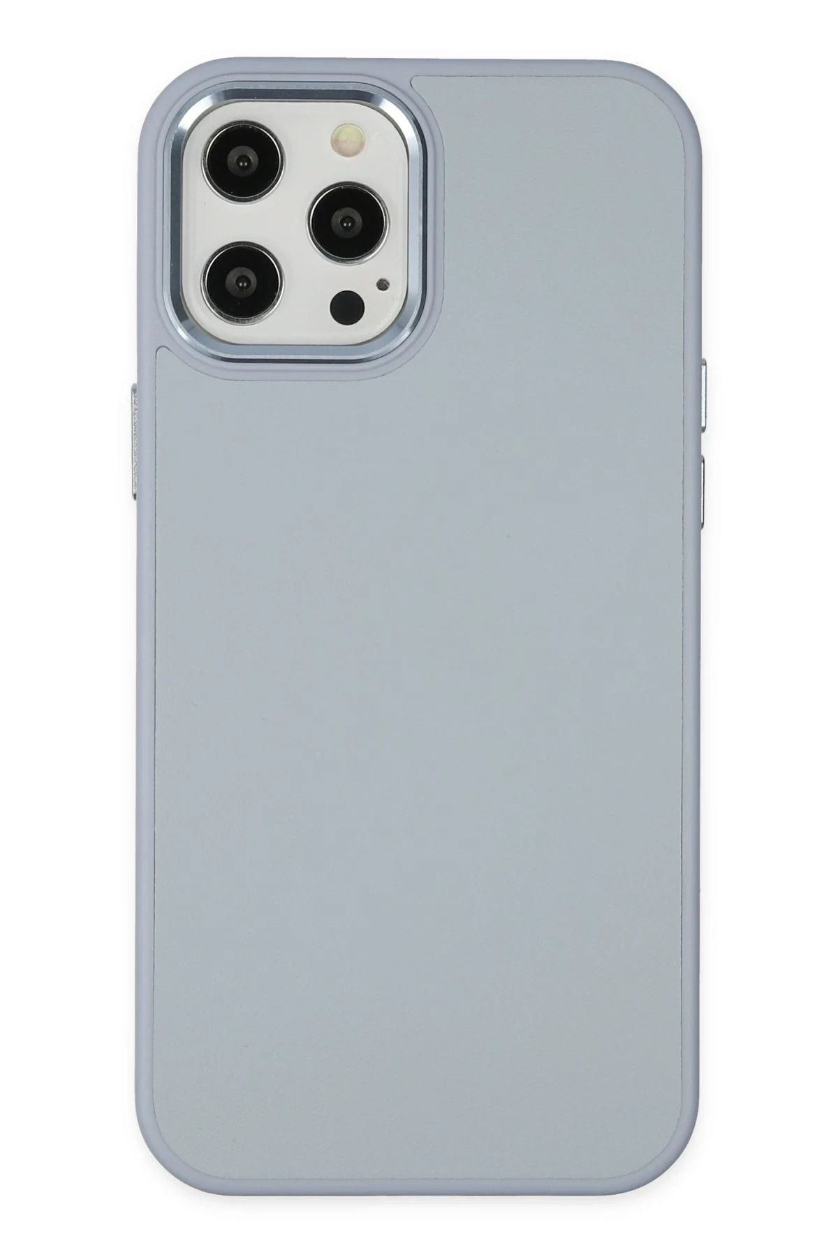 CepteToptan iPhone 12 Pro Max Kılıf Asya Deri Silikon - Sierra Blue