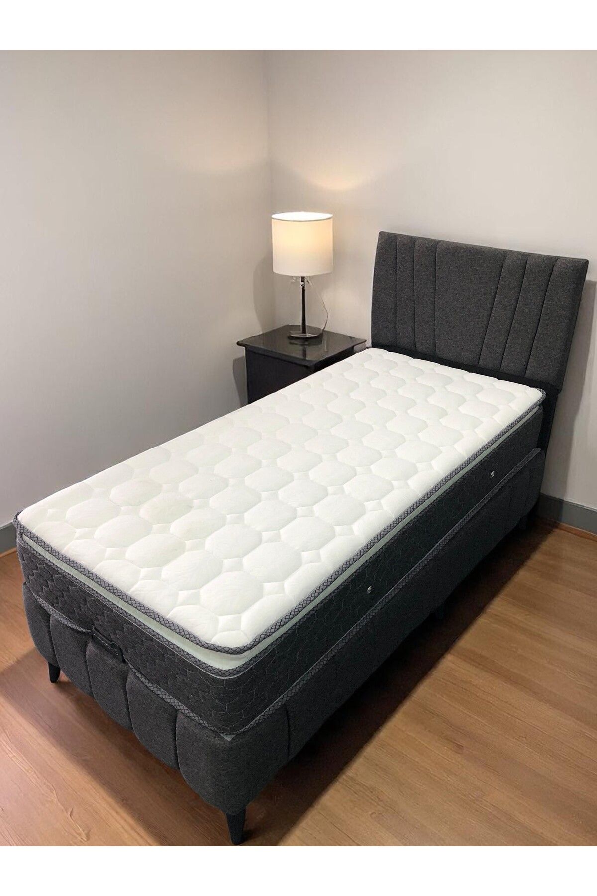 Sar Pakete Tek Kişilik Antibakteriyel Full Ortopedik Yatak, Baza Ve Başlık 3 Lü Set 90*190