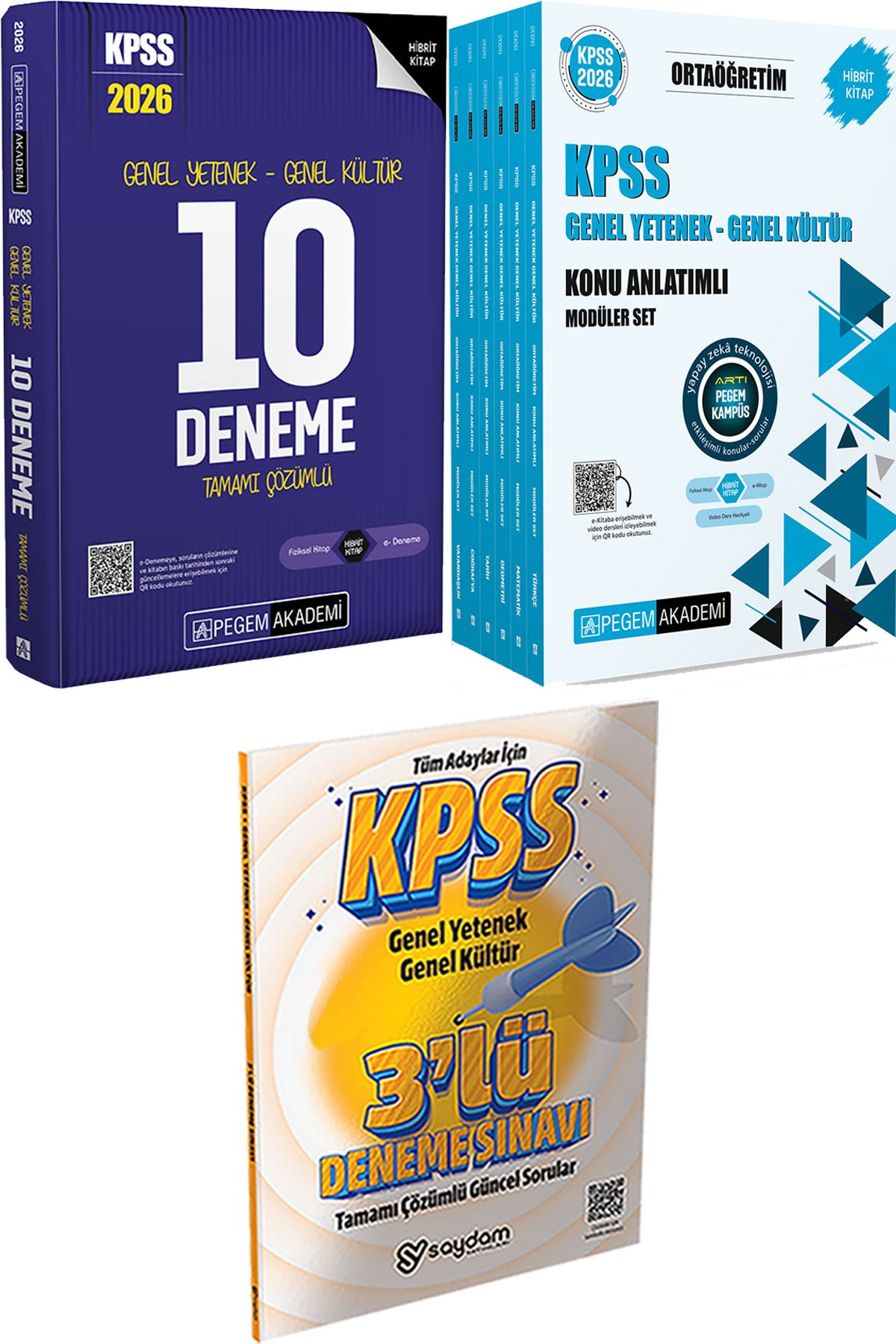 Pegem Akademi Yayıncılık 2026 KPSS Tamamı Çözümlü 10 Deneme - 2026 KPSS Ortaöğretim Konu Modüler Set + 3 Deneme