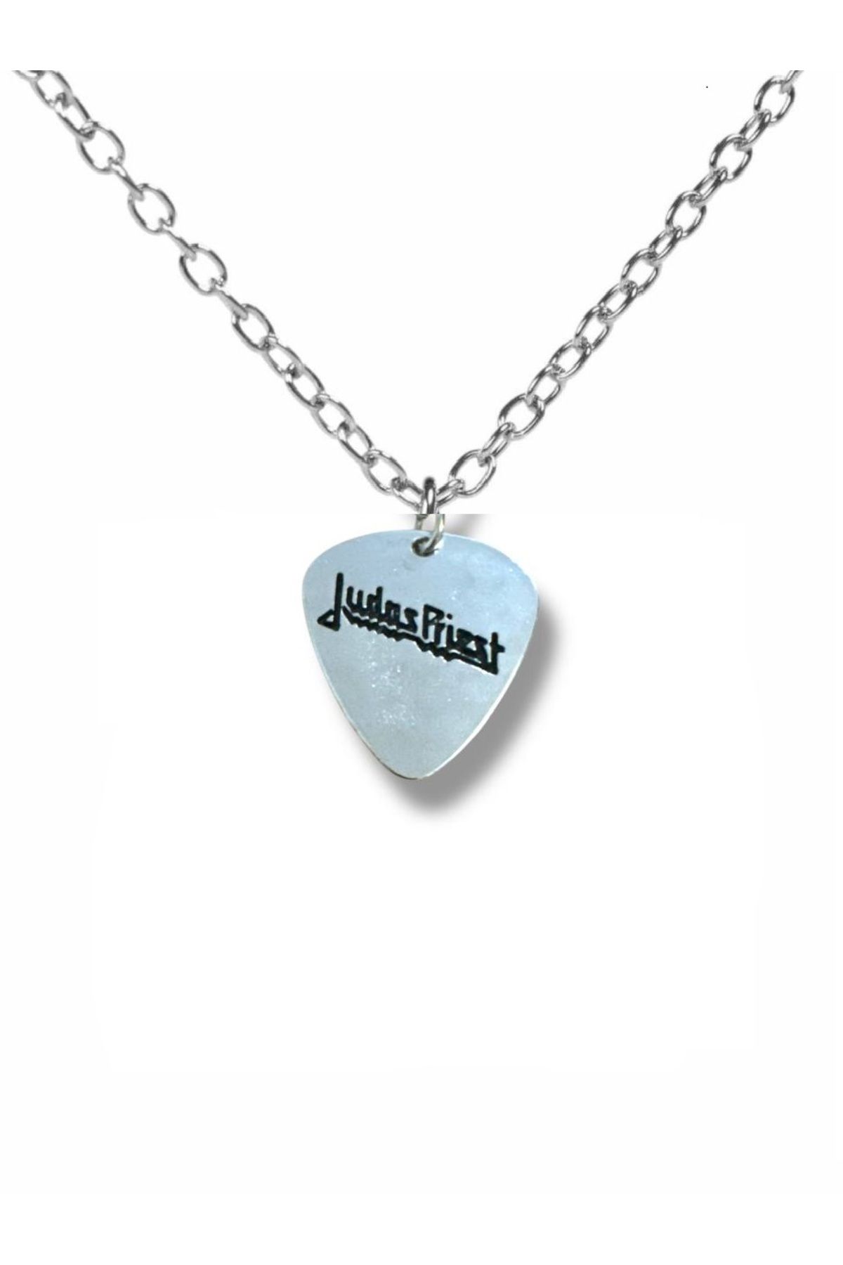 Herşey Nota Judas Priest Heavy Metal Grubu Pena Şeklinde Çift Taraflı Rock İşaretli Unisex Metal Kolye