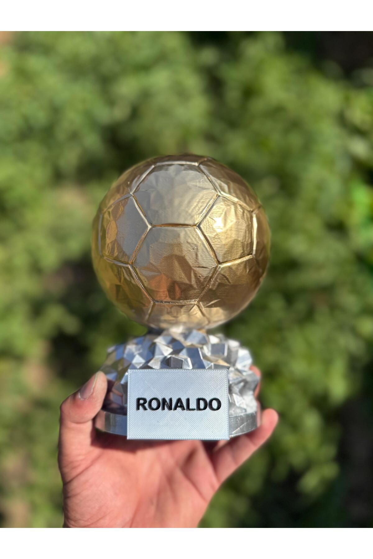Goplast Premium BALLONDOR KUPASI RONALDO PARLAK ALTIN - GÜMÜŞ ( 1 KG KALİTELİ ) Ballon D'or