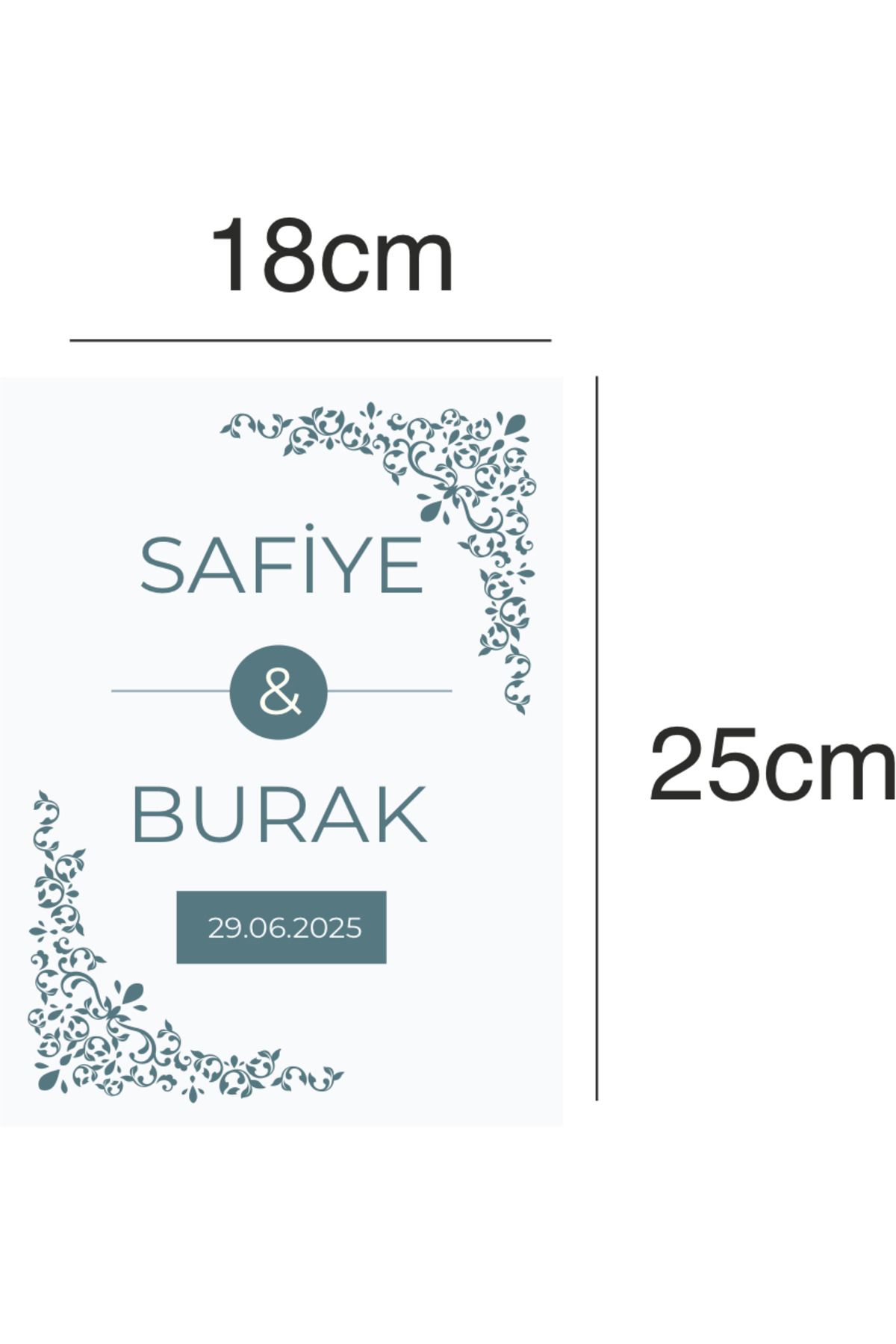 estölye Söz, Nişan, Düğün, Nikah Ahşap Dijital Baskı Masaüstü isimlik