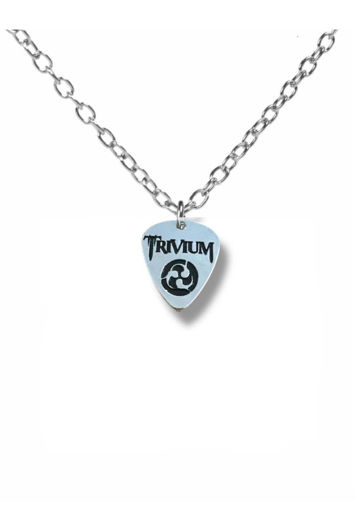 Herşey Nota Trivium Metal Müzik Grubu Pena Şeklinde Çift Taraflı Rock İşaretli Unisex Metal Kolye
