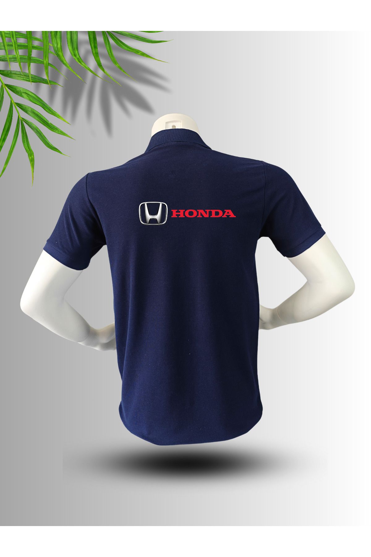 FROOY HONDA Logo Baskılı Polo Yaka Pamuklu T-Shirt