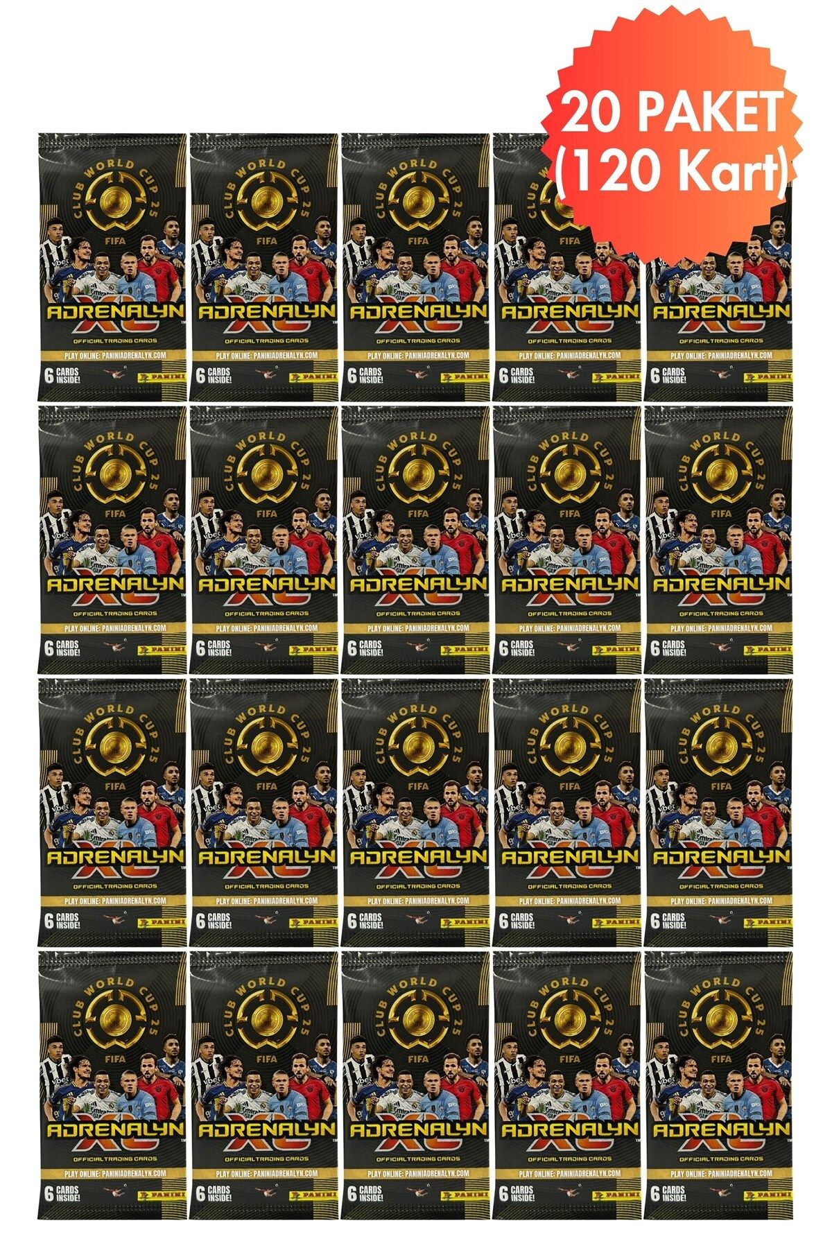 Toyika Panini Club World Cup 25 Lisanslı Orijinal Trading Kartları Cards Koleksiyon 6lı x 20 Paket