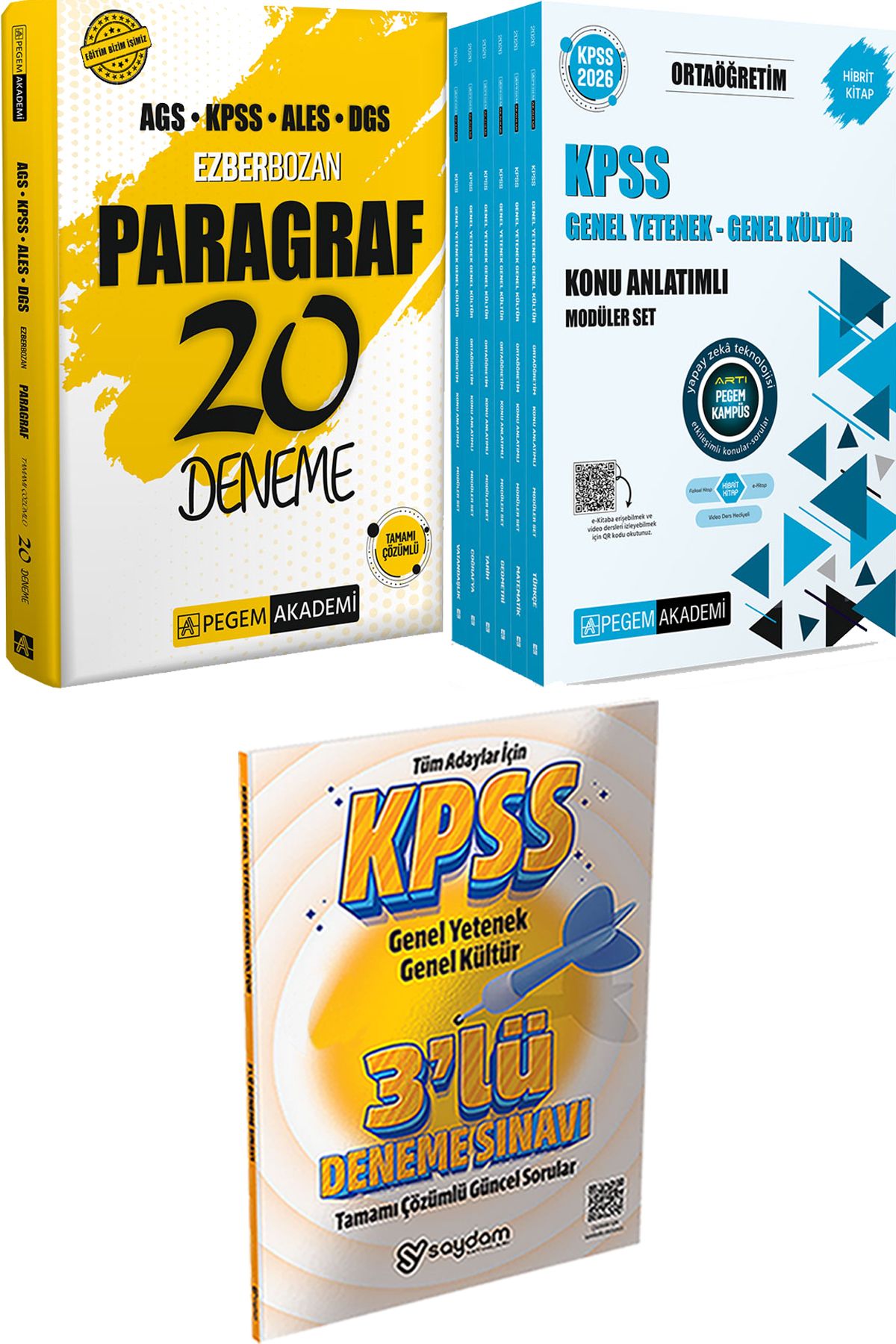 Pegem Akademi Yayıncılık Ezberbozan Paragraf 20 Deneme - 2026 KPSS Ortaöğretim Konu Modüler Set + 3 Deneme