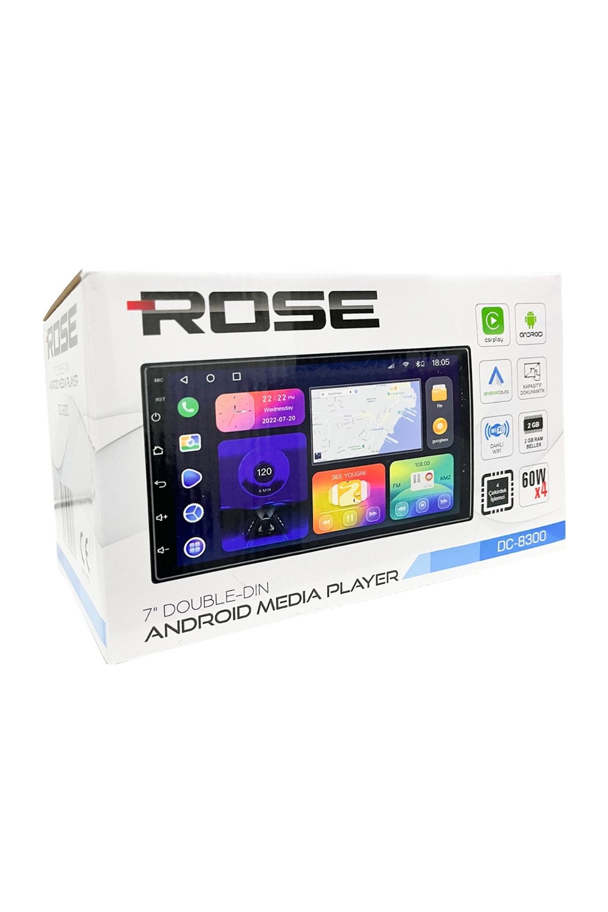 Rose DC-8300 BT 7 USB SD Bluetooth Android Double Teyp