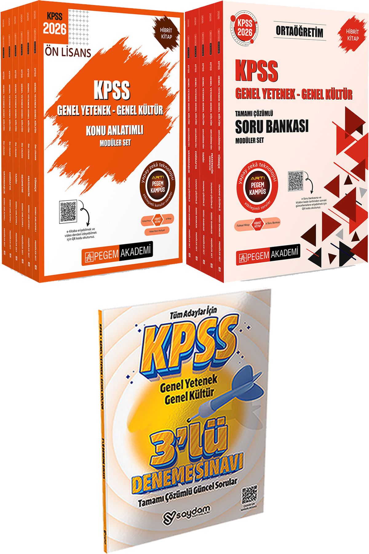Pegem Akademi Yayıncılık 2026 KPSS Ön Lisans Konu Modüler Set - 2026 KPSS Ortaöğretim Soru Modüler Set + 3 Deneme