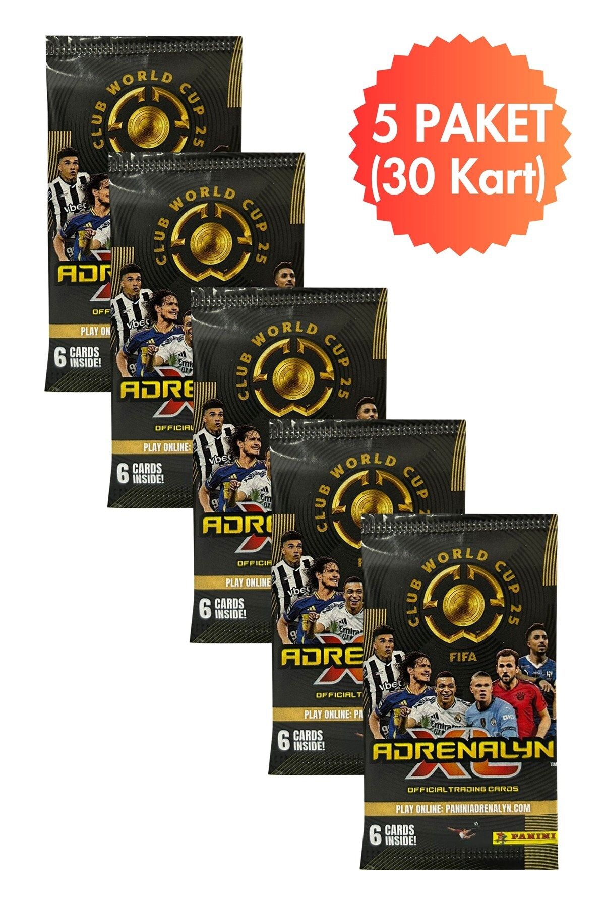Toyika Panini Club World Cup 25 Lisanslı Orijinal Trading Kartları Cards Koleksiyonluk 6lı x 5 Paket
