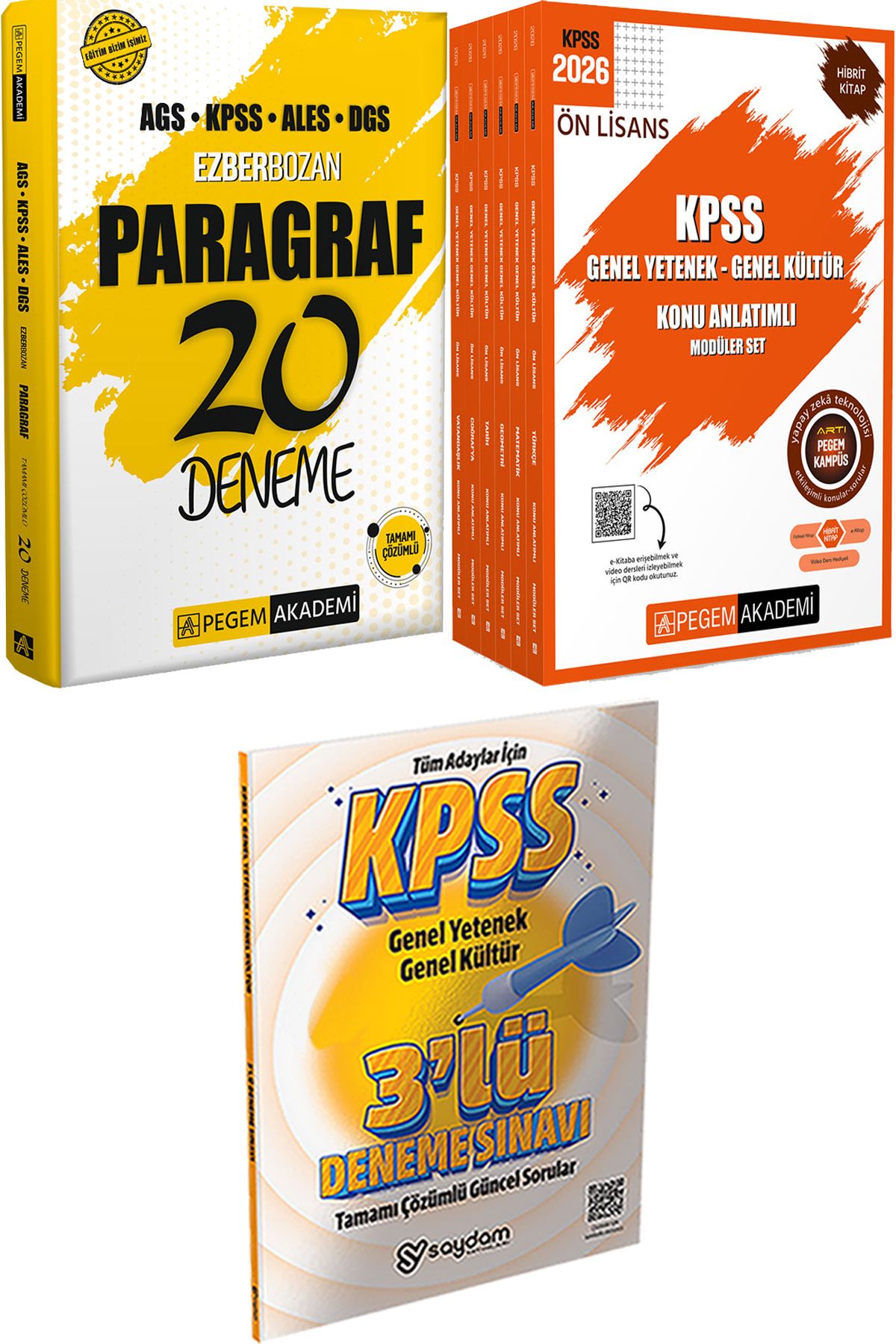 Pegem Akademi Yayıncılık Ezberbozan Paragraf 20 Deneme - 2026 KPSS Ön Lisans Konu Modüler Set + 3 Deneme