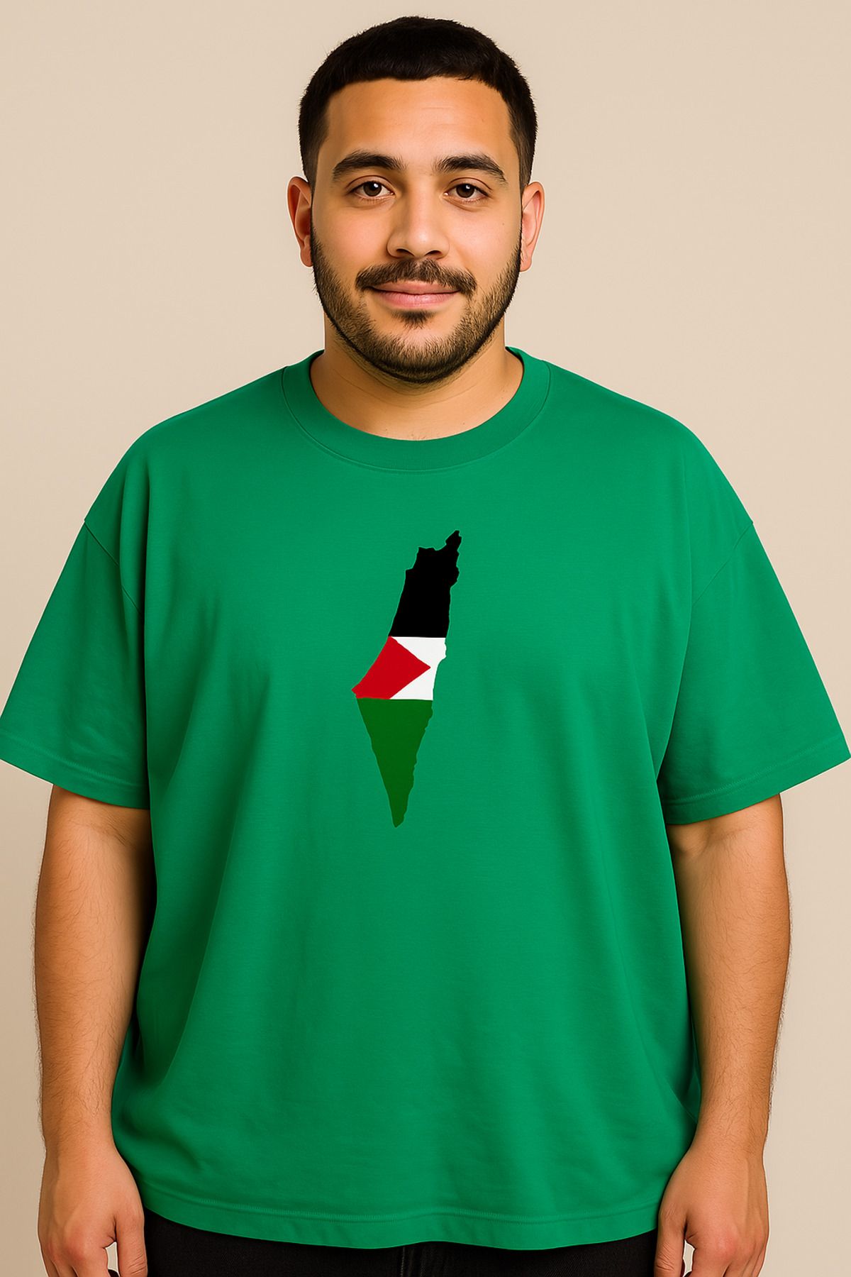 Kaptins oversize t-shirt Filistin baskılı