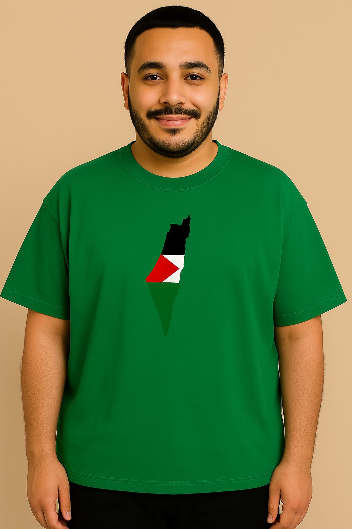 Kaptins oversize t-shirt Filistin baskılı