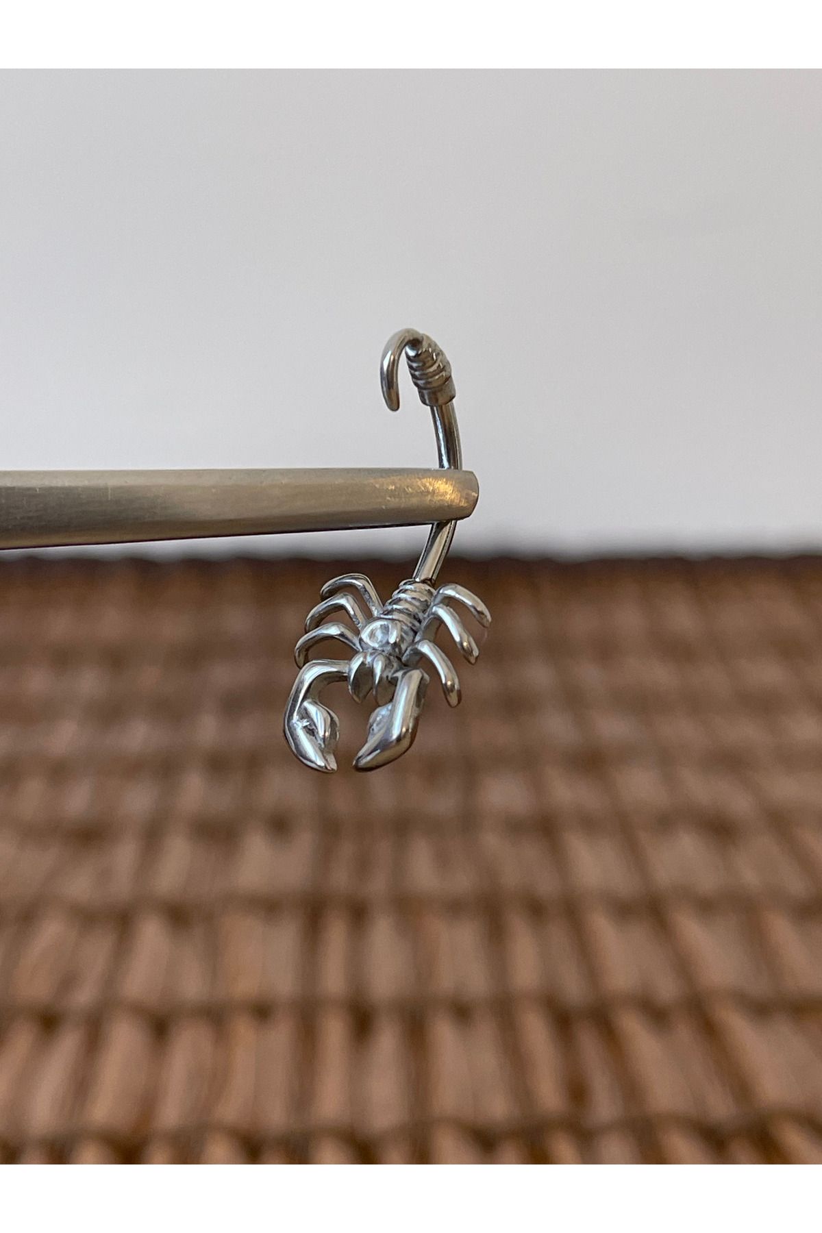 Rupen Kraft 316 L Cerrahi Çelik Anti Alerjik 10 mm Akrep Model Göbek Piercingi Akrep Piercing