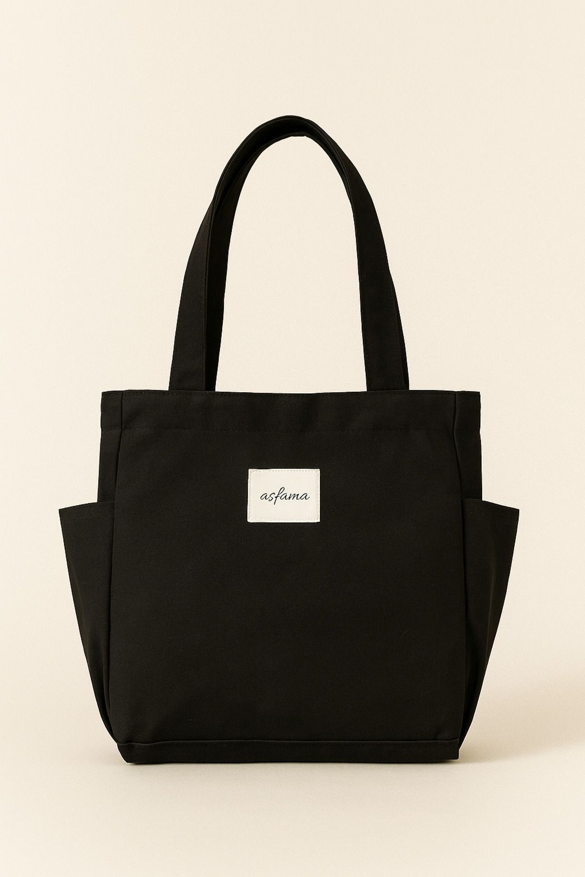 ASFAMA Çıtçıtlı Kanvas Çanta Omuz Askılı Tote Bag