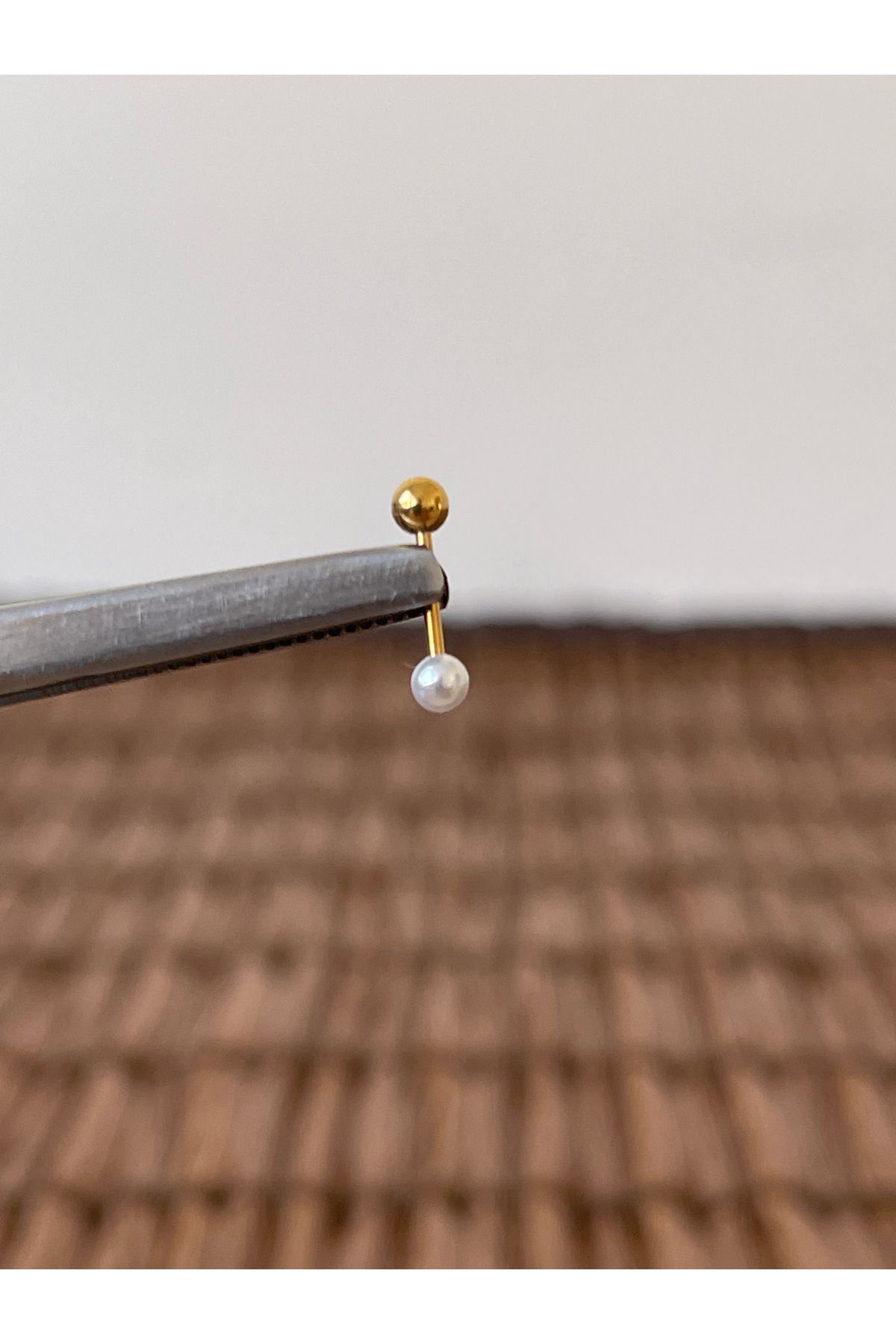 Rupen Kraft 316 L Cerrahi Çelik Anti Alerjik 8 mm İncili Kıkırdak Helix Tragus Piercingi