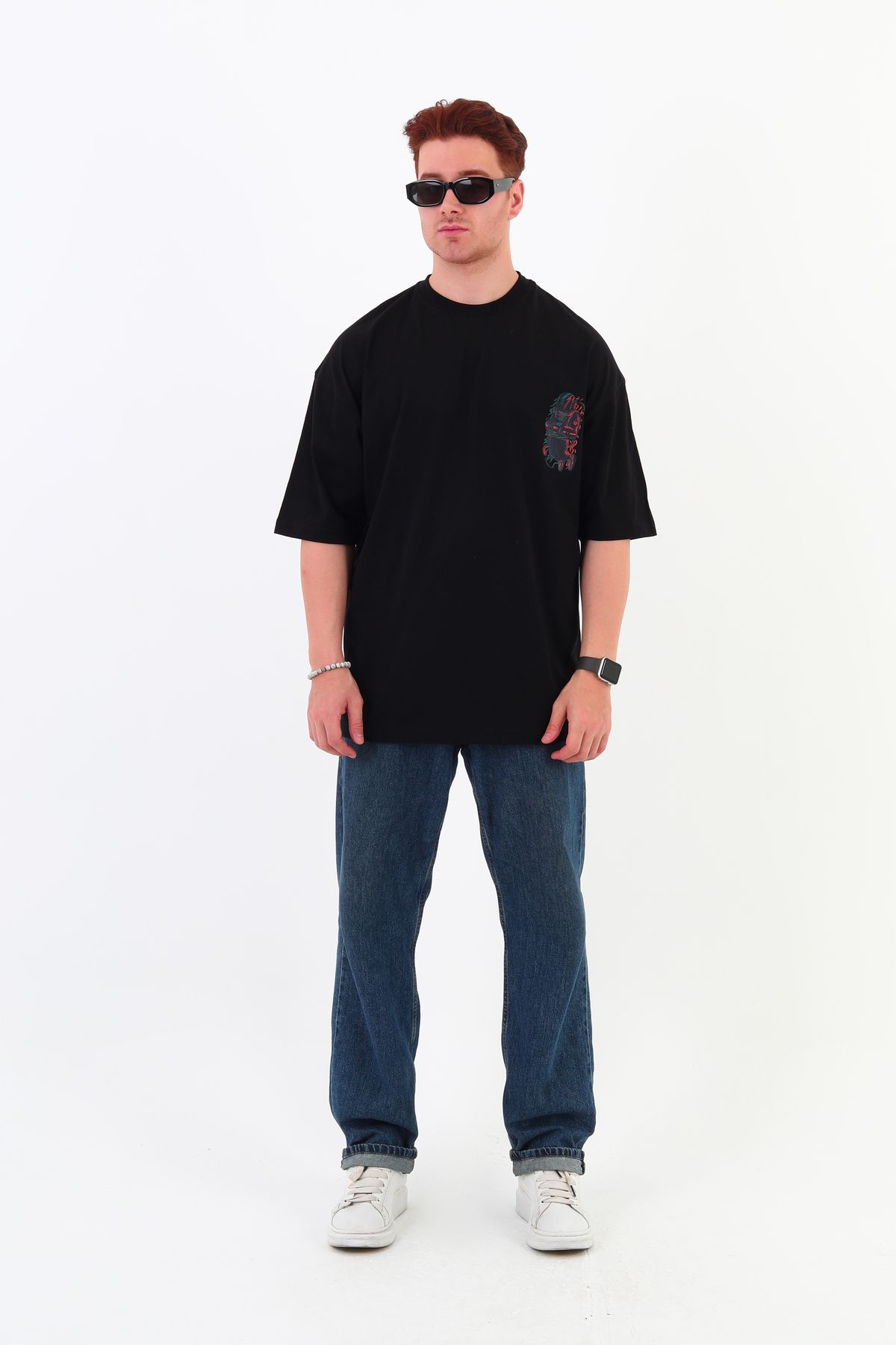 mantova HYPEASTRO-Oversize Tişört | Sırt Baskılı – Minimal Göğüs Desenli Unisex Tshirt