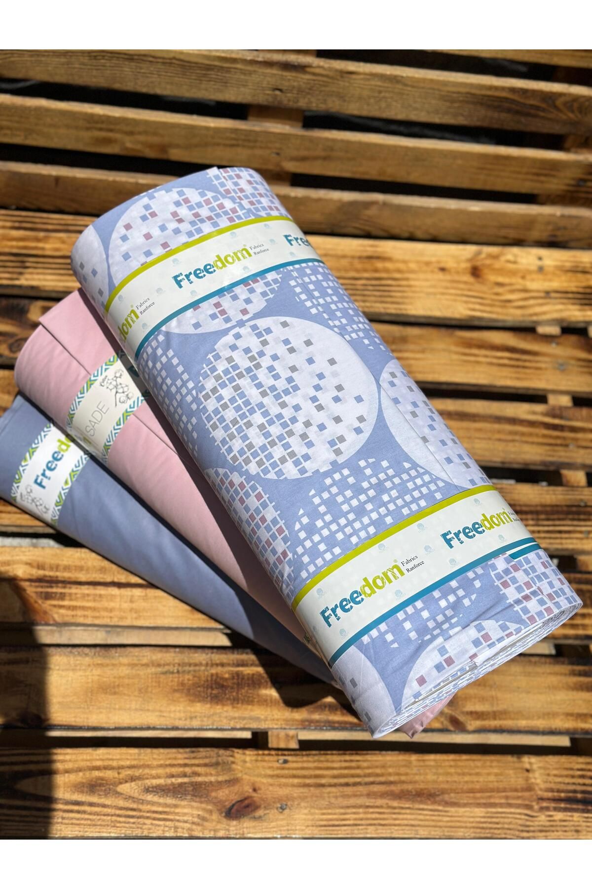 Freedom Ranforce Kumaş Geometrik Desenli - 100% Pamuk 30 Metre 1 Top Kumaş 240 cm en - Nevresimlik Kumaş