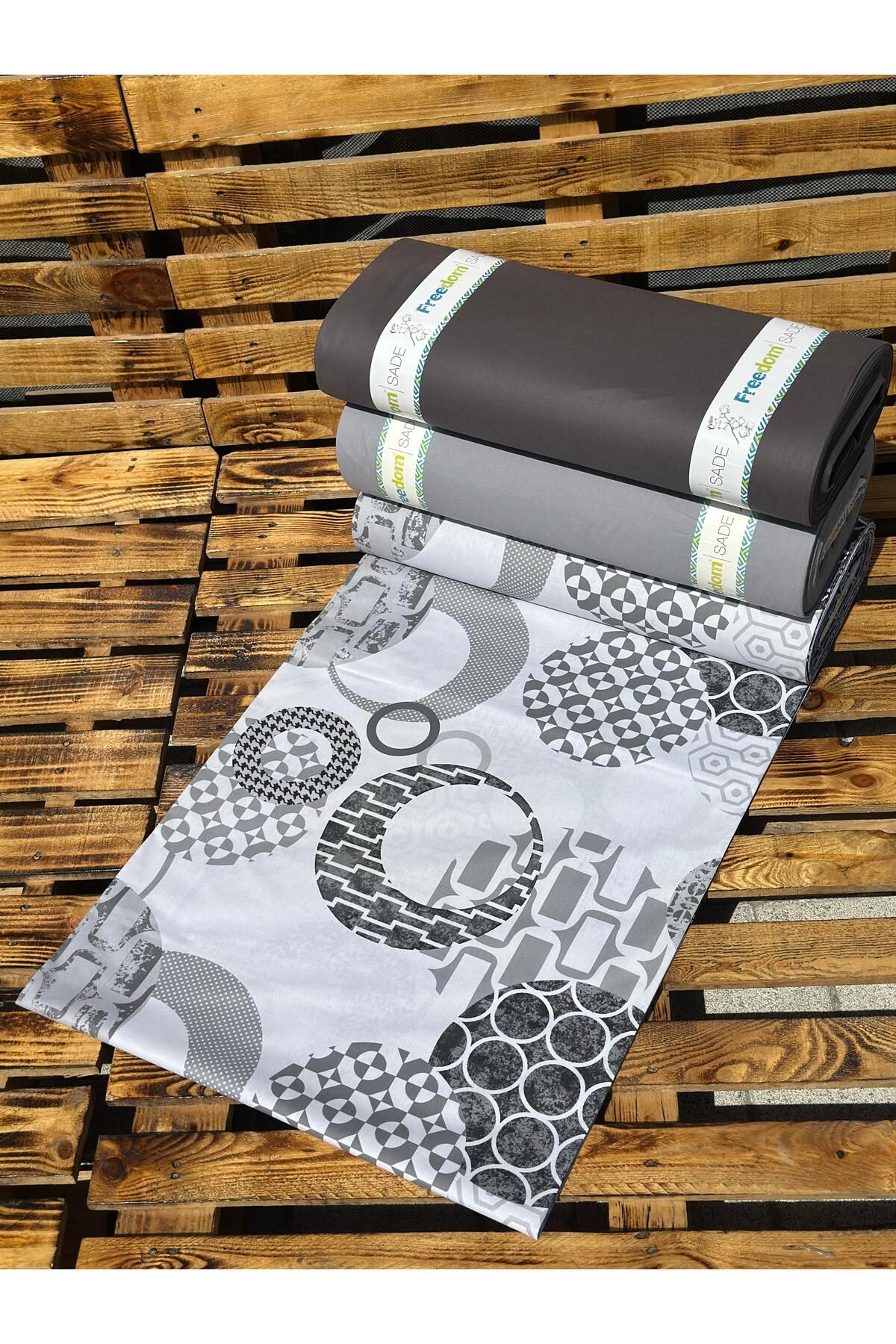 Freedom Ranforce Kumaş Geometrik Desenli - 100% Pamuk 30 Metre 1 Top Kumaş 240 cm en - Nevresimlik Kumaş
