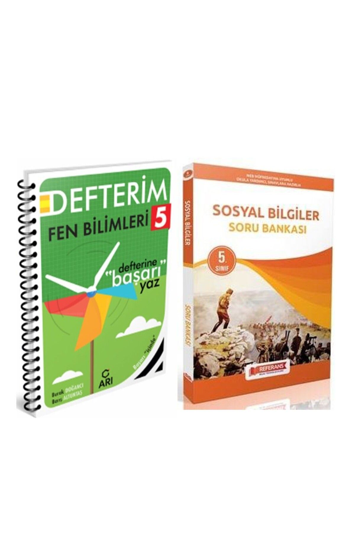 Referans Yayınları Arı 5. Sınıf Fen Bilimleri Akıllı Defteri ve Referans Sosyal Bilgiler Soru Bankası Seti 2 Kitap