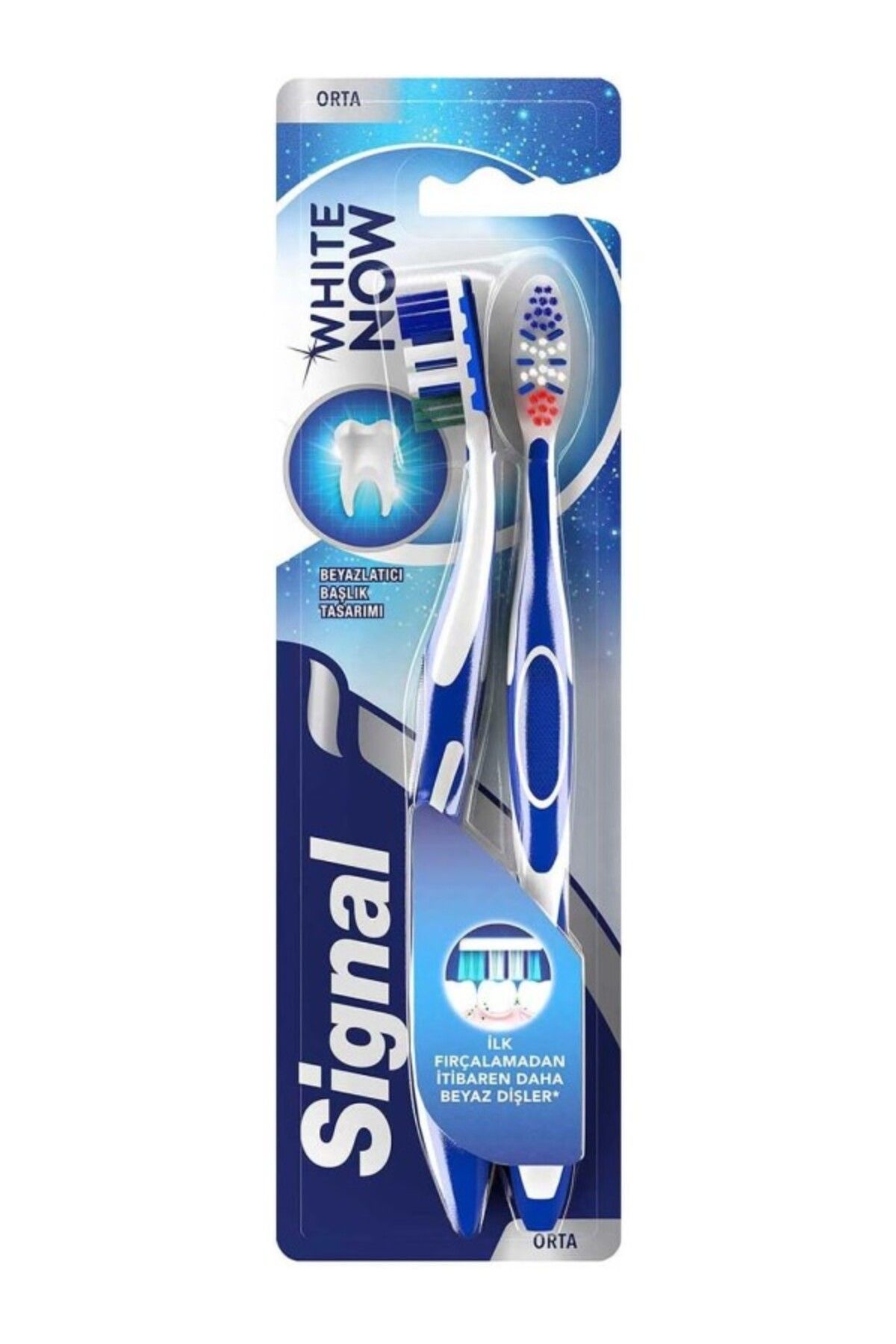 ShopZum Signal White Now Beyaz Dişler 2'li (1 1) Orta Diş Fırçası
