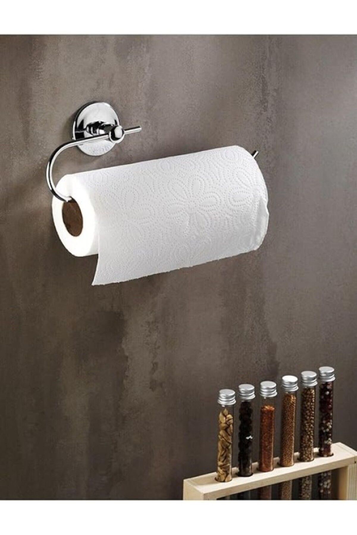 ShopZum Sas Haus Yapışkanlı Solo Havlu Kağıdı Asacağı Solo Havluluk Krom S-110