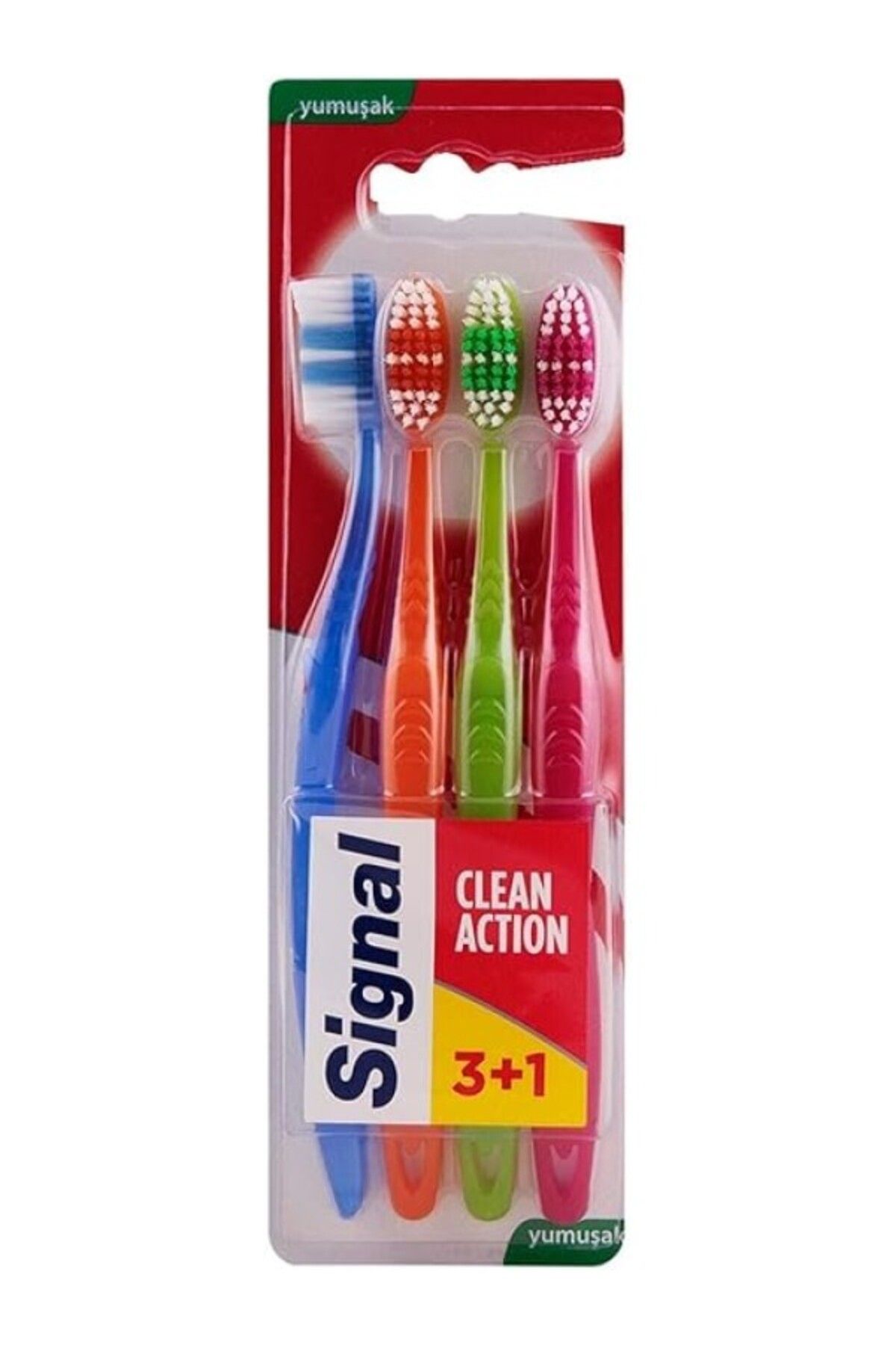 ShopZum Signal Premium Action 4'lü (3 1) Yumuşak Diş Fırçası