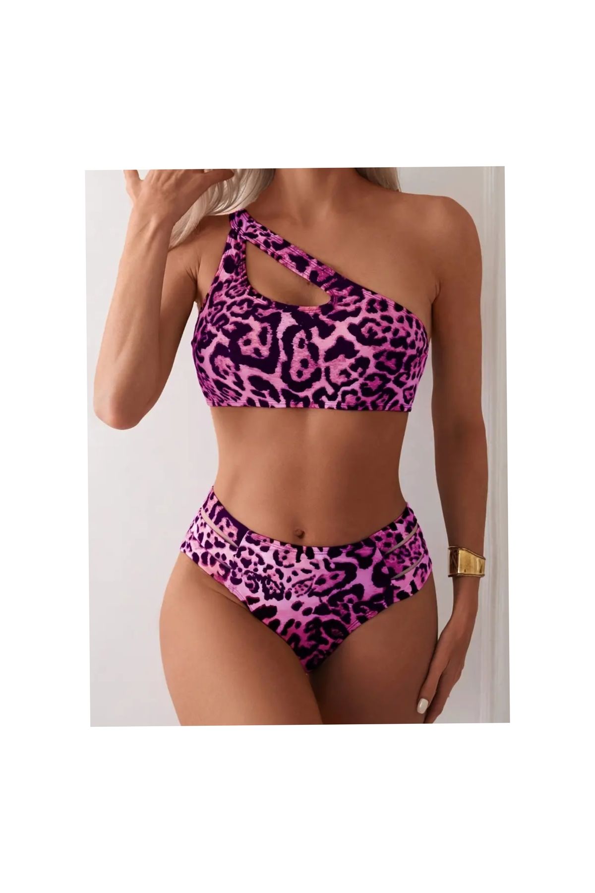 hg yumurcak Pembe Leopar Bikini Takım