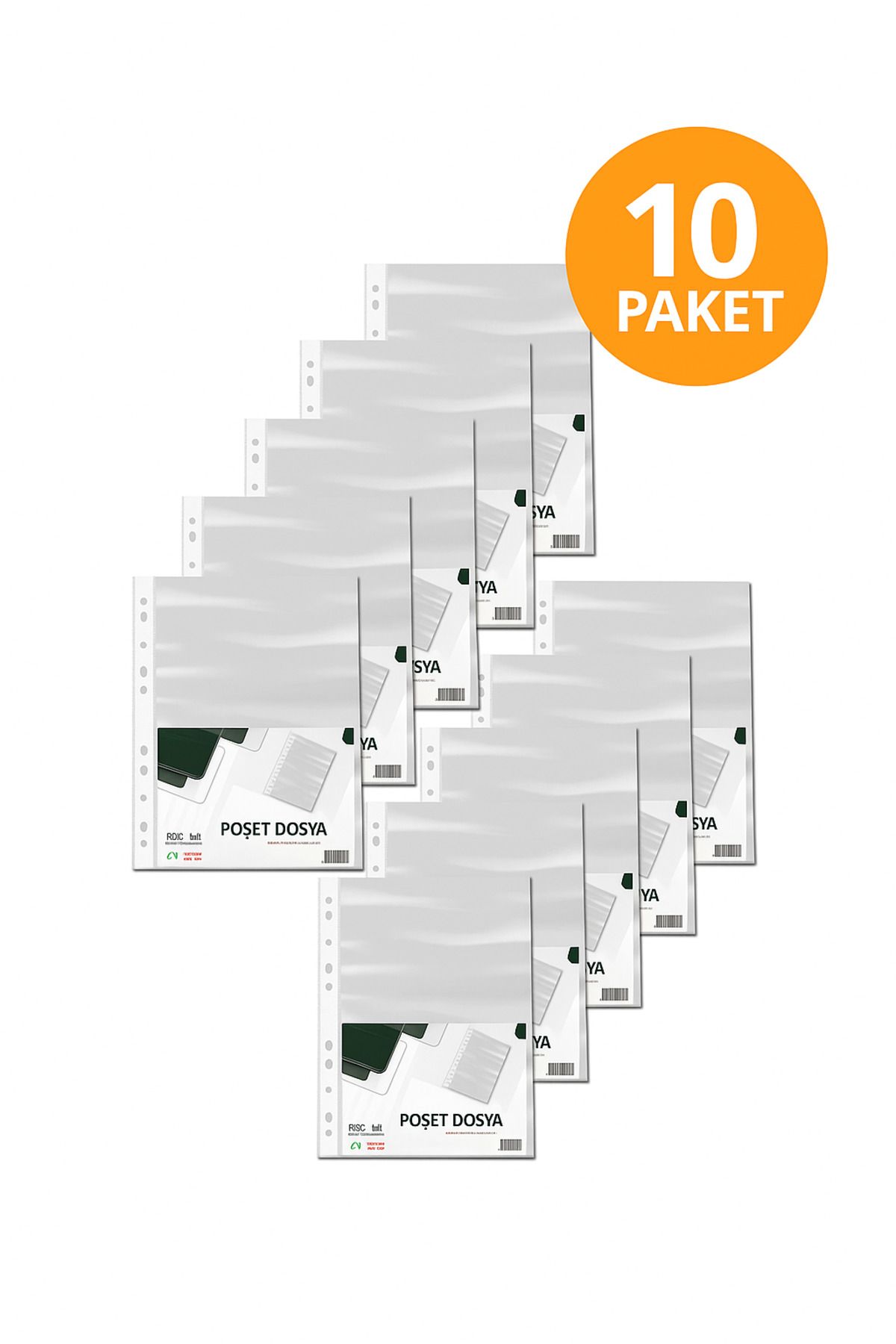 ANI OFİS KIRTASİYE A K Şeffaf Poşet Dosya 100'Lü - 10 Paket - Delikli, Klasör Uyumlu (A4)
