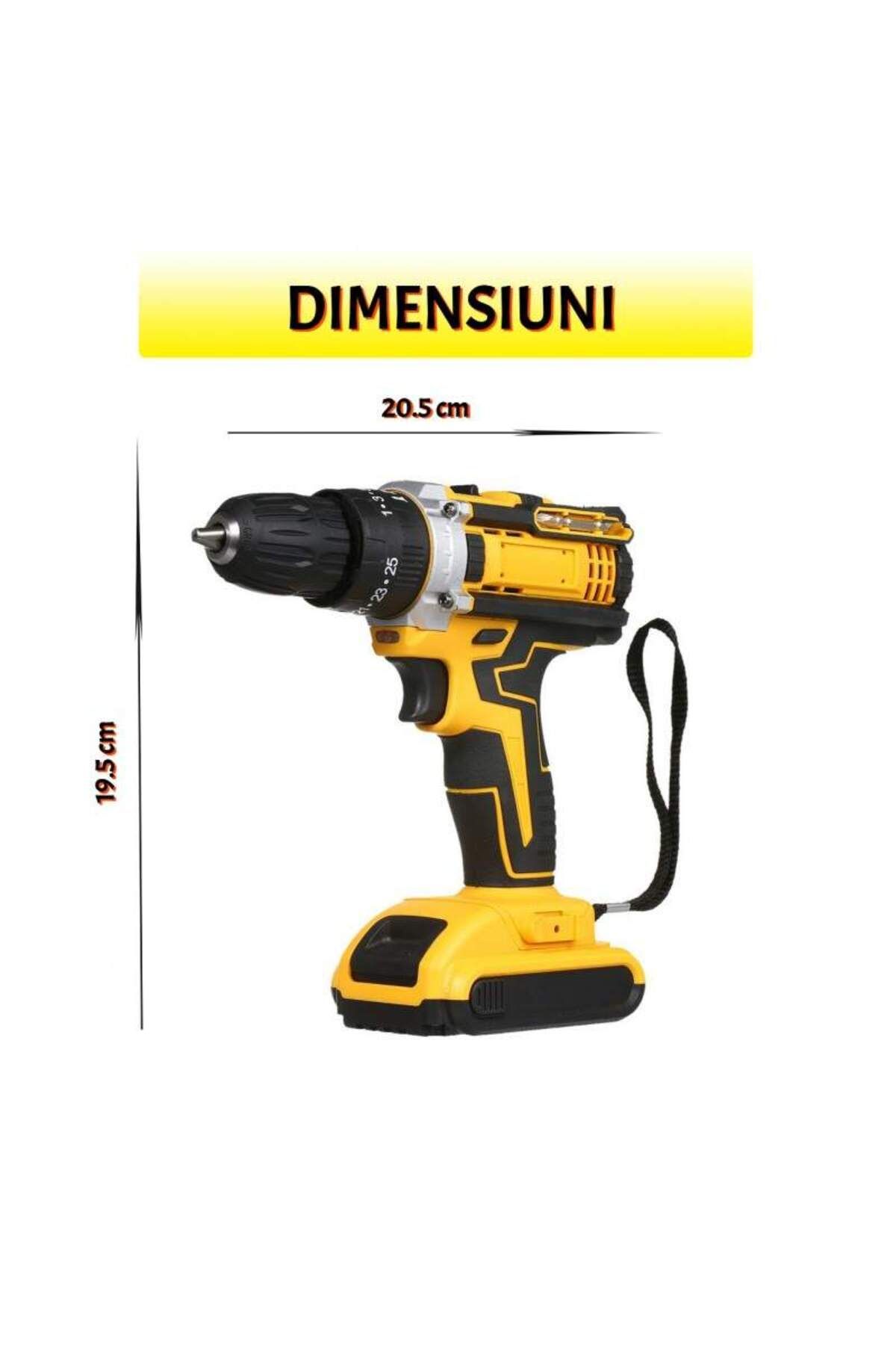 SIKS-Kit burghiu cu impact, 26 de accesorii, 2 baterii de 36V incluse, 18 setări de viteză, cablu flexibil 5