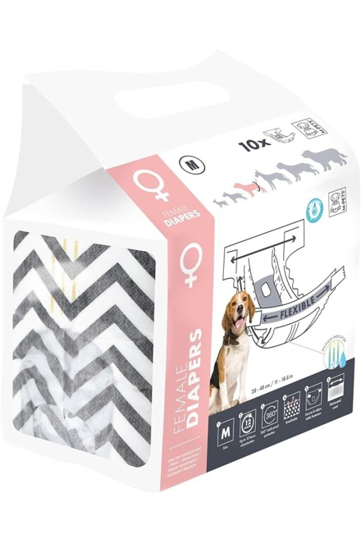 ShopZum M-pets Diapers Dişi Köpekler Için Külot M 10&amp;apos;lu