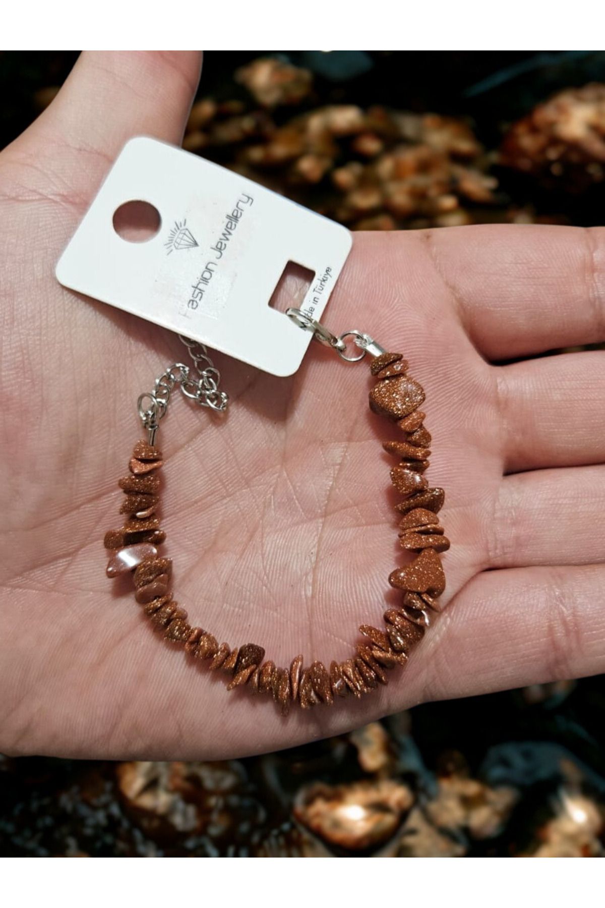HobiHub Doğal Yıldız Taşı Kırık Taş Bileklik – Işıltılı Enerji ve Koruma Taşı | Unisex El Yapımı Takı
